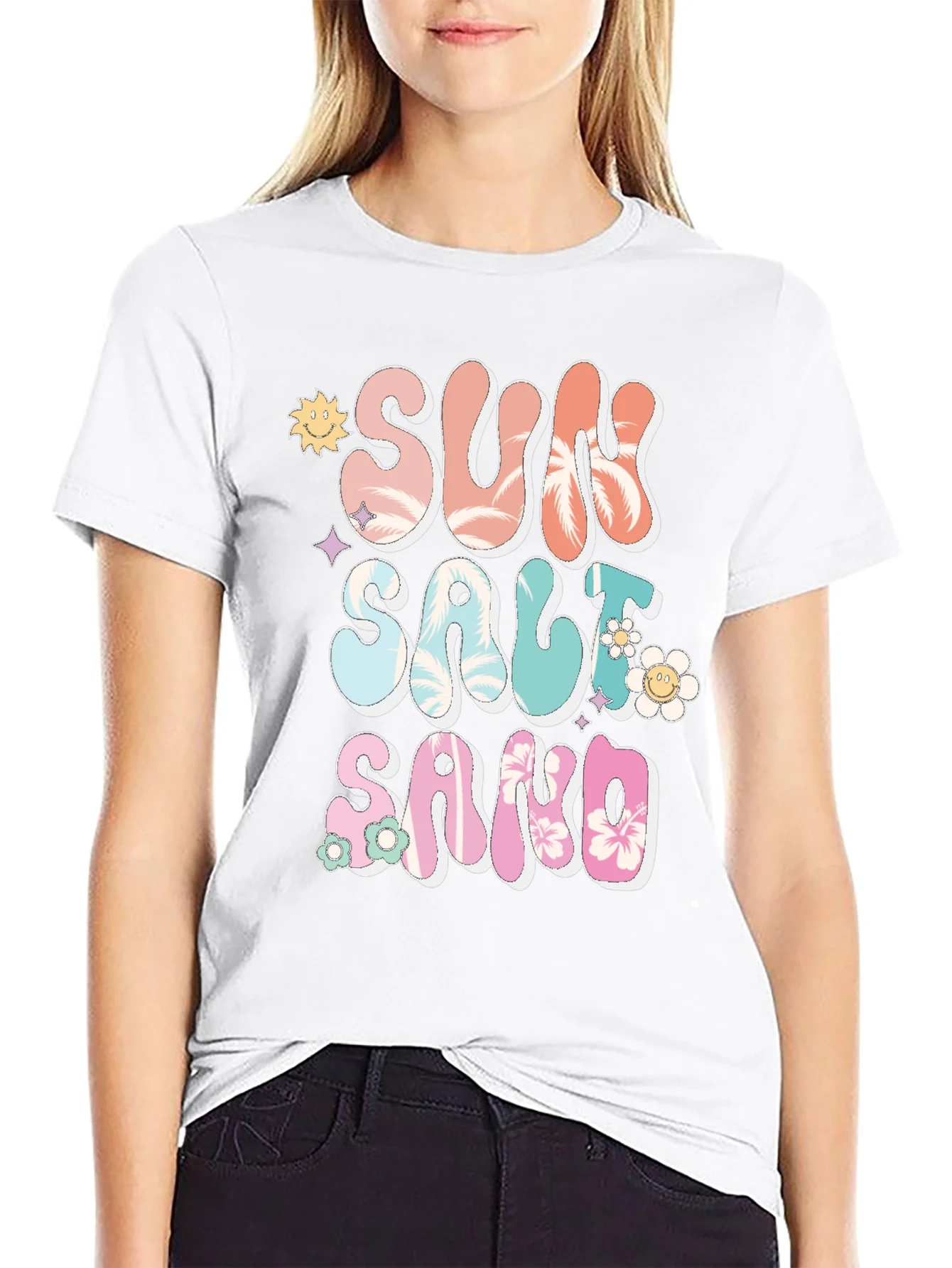 Sun Salt Sand Graphic Tee - Relaxed Vacation Style