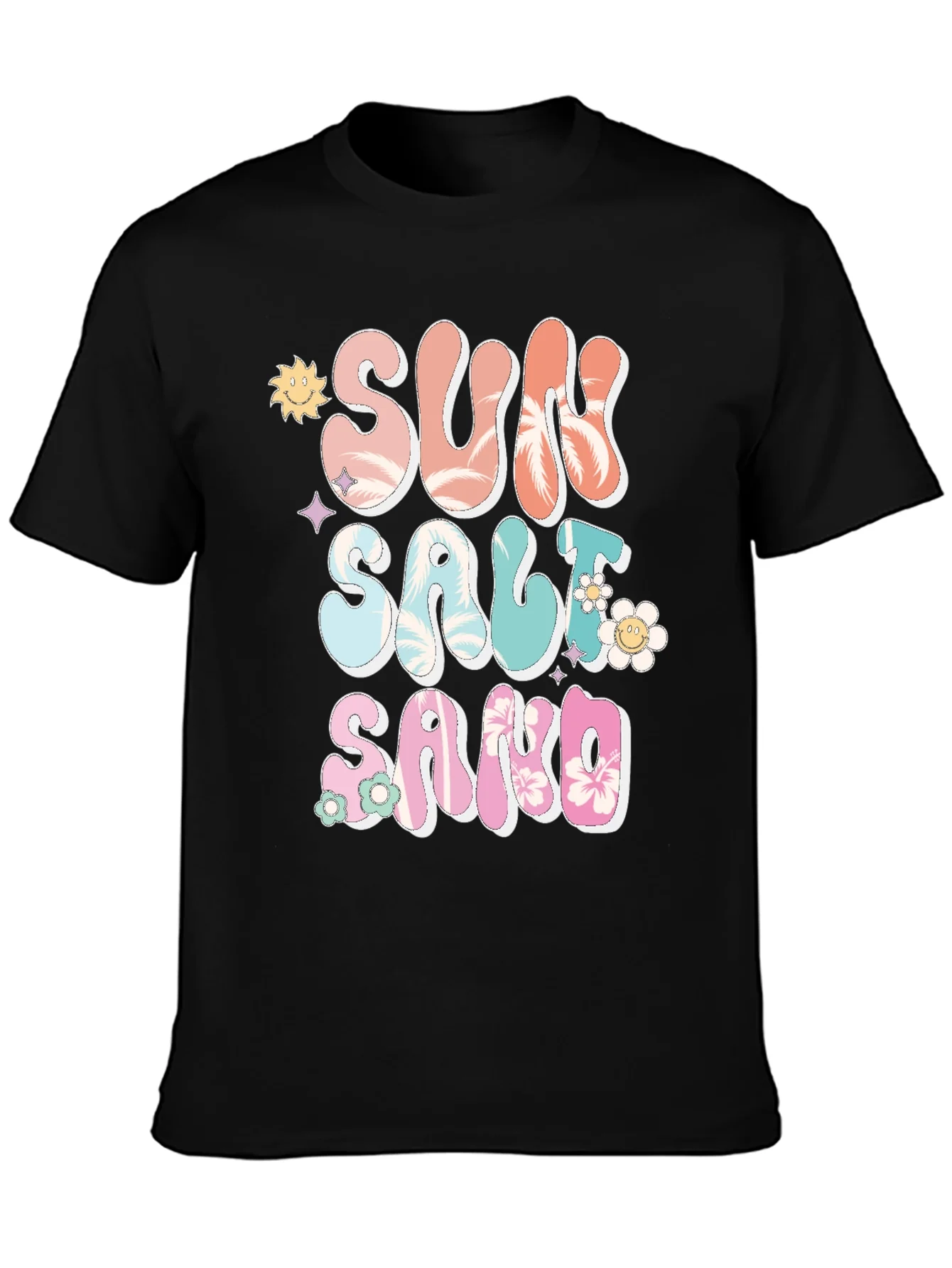 Sun Salt Sand Graphic Tee - Relaxed Vacation Style