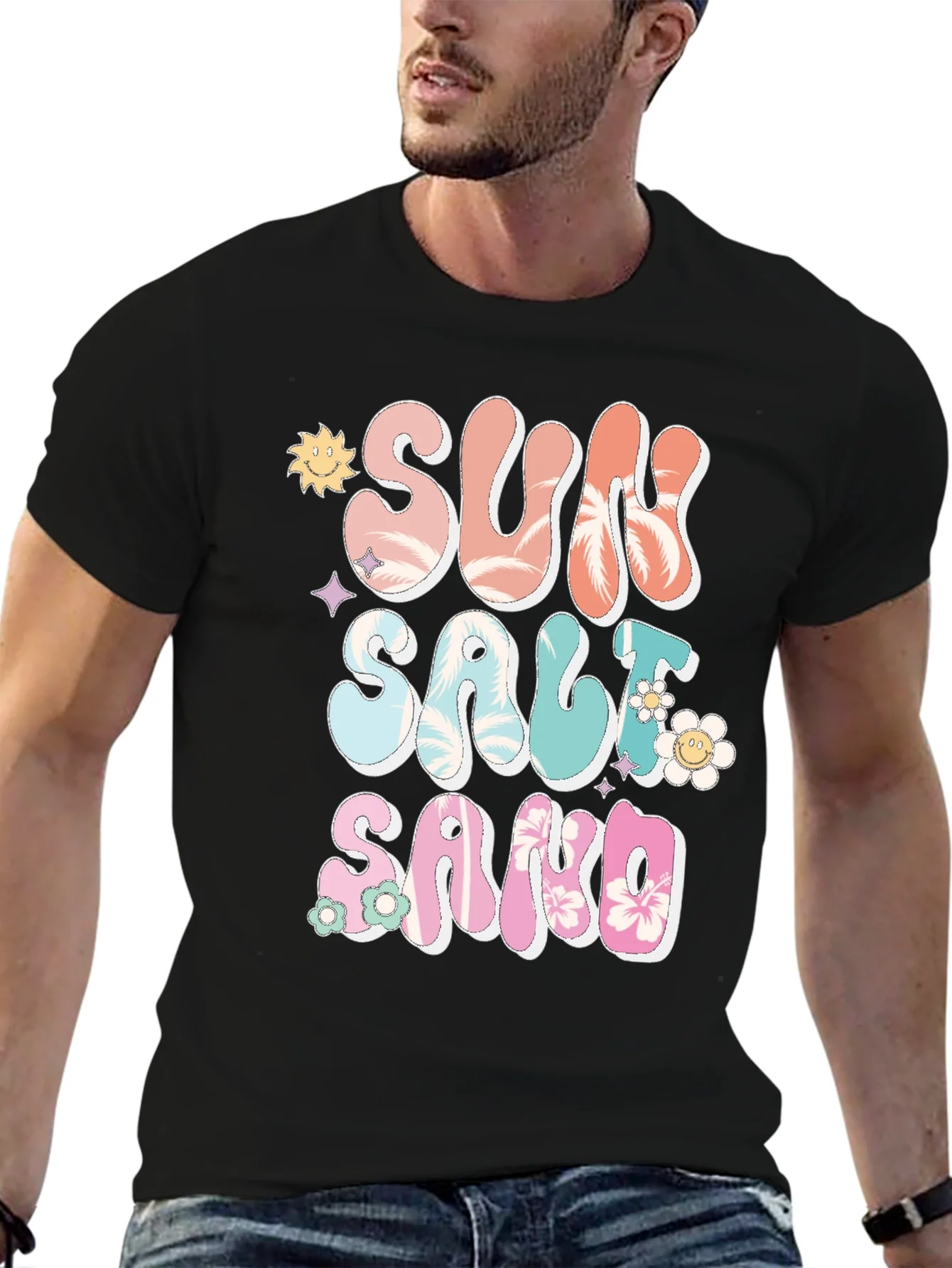 Sun Salt Sand Graphic Tee - Relaxed Vacation Style