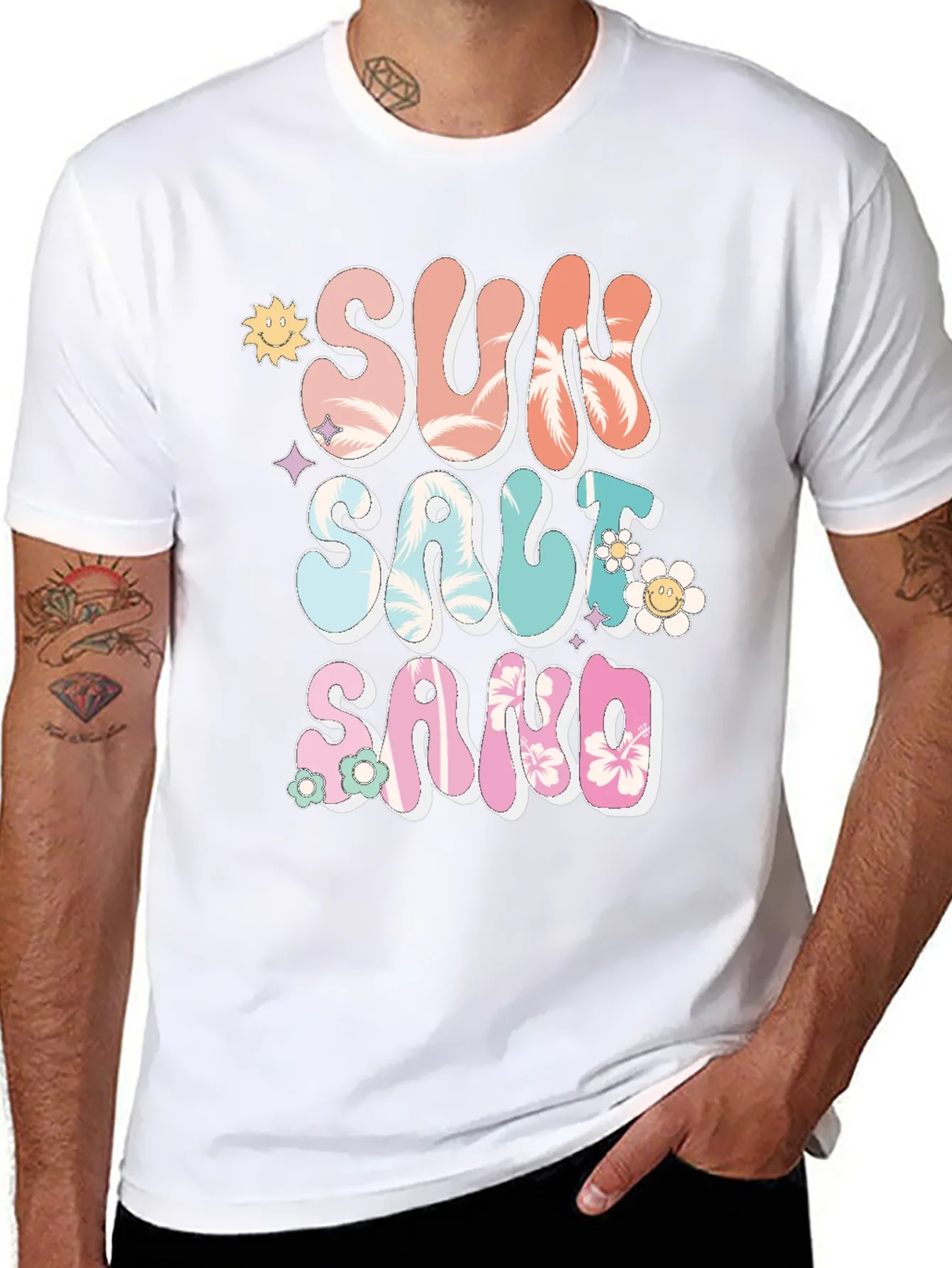 Sun Salt Sand Graphic Tee - Relaxed Vacation Style