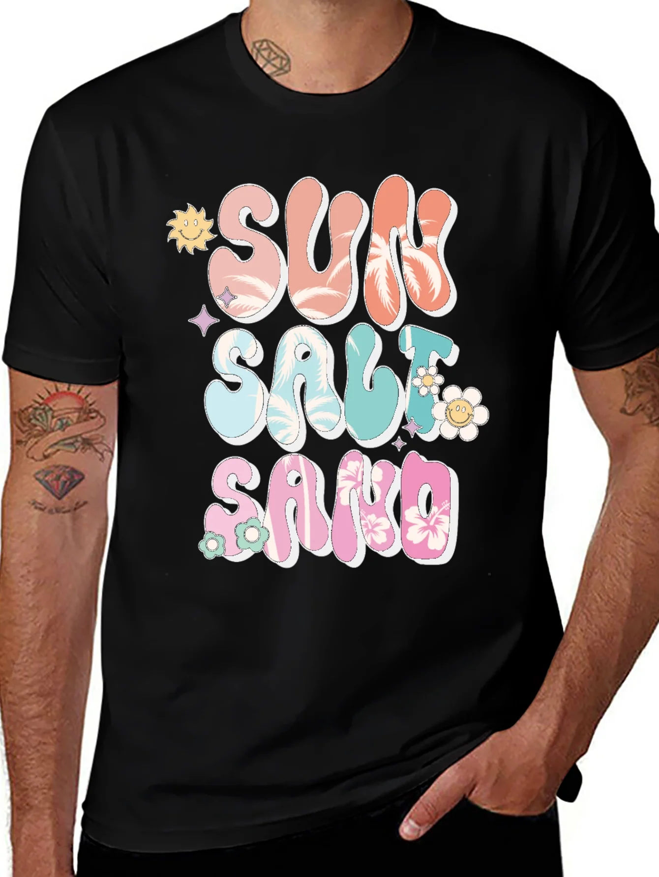 Sun Salt Sand Graphic Tee - Relaxed Vacation Style
