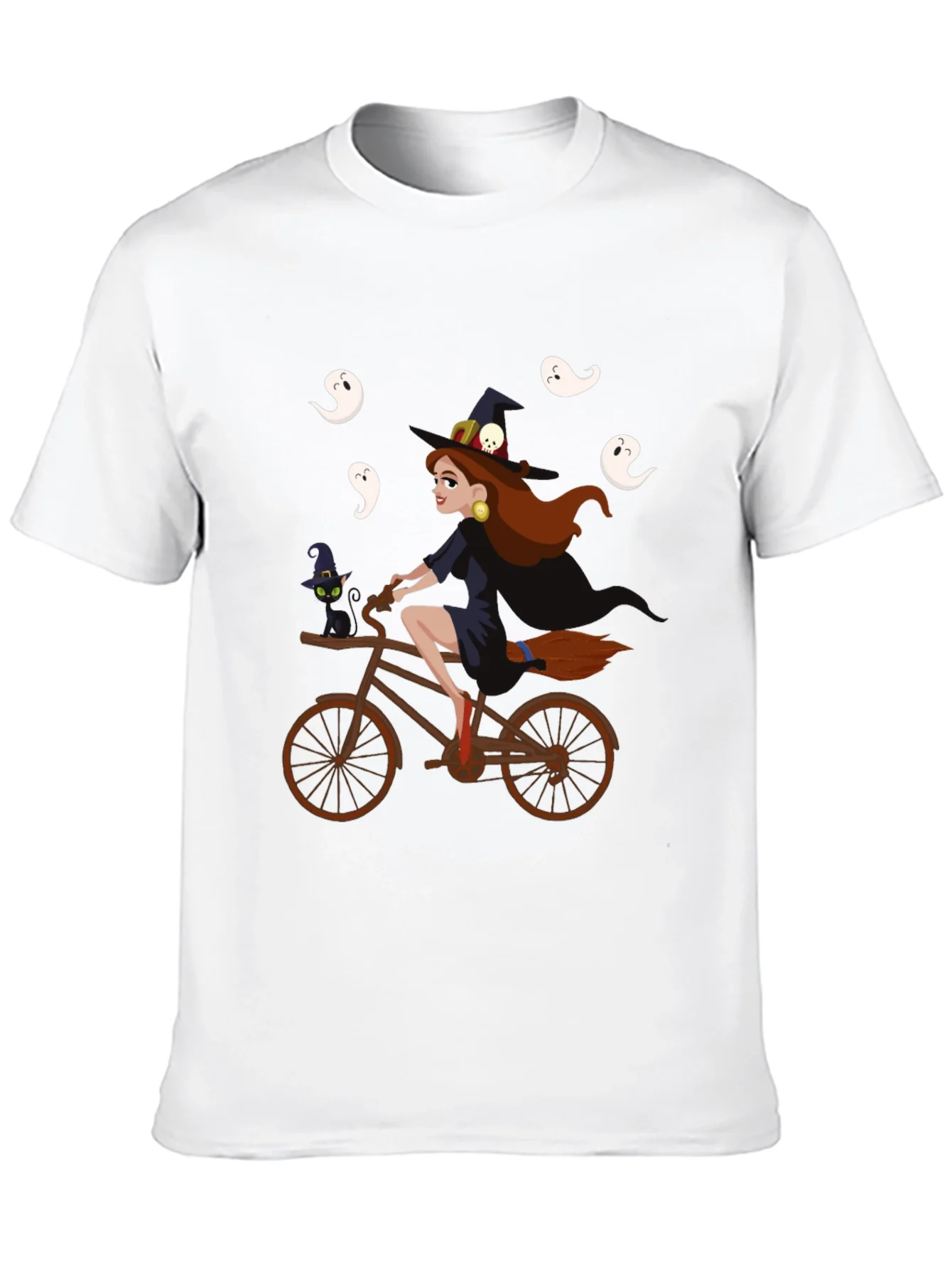 Witch on Bike Halloween T-Shirt