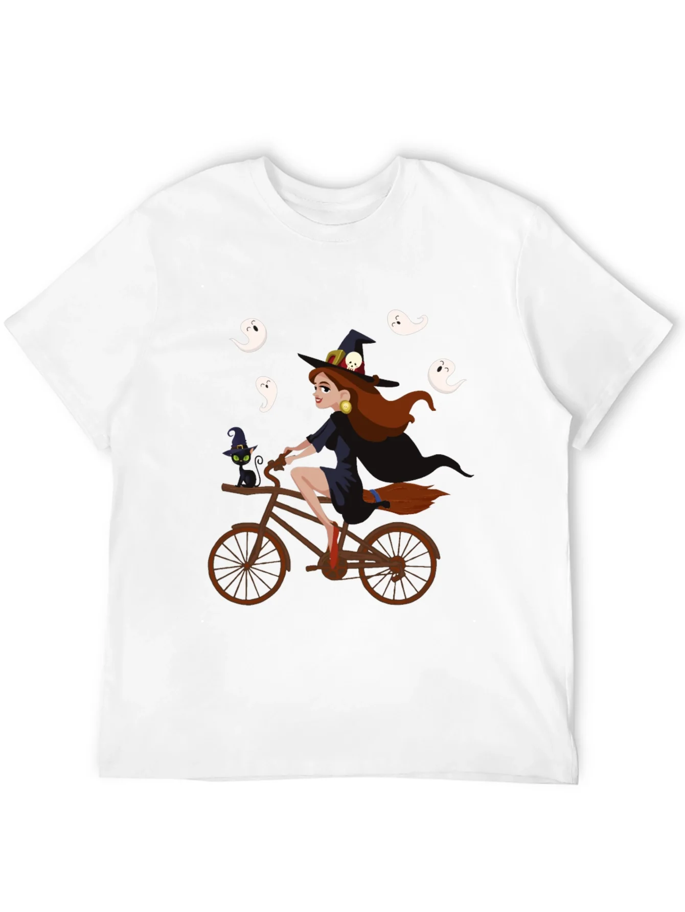 Witch on Bike Halloween T-Shirt