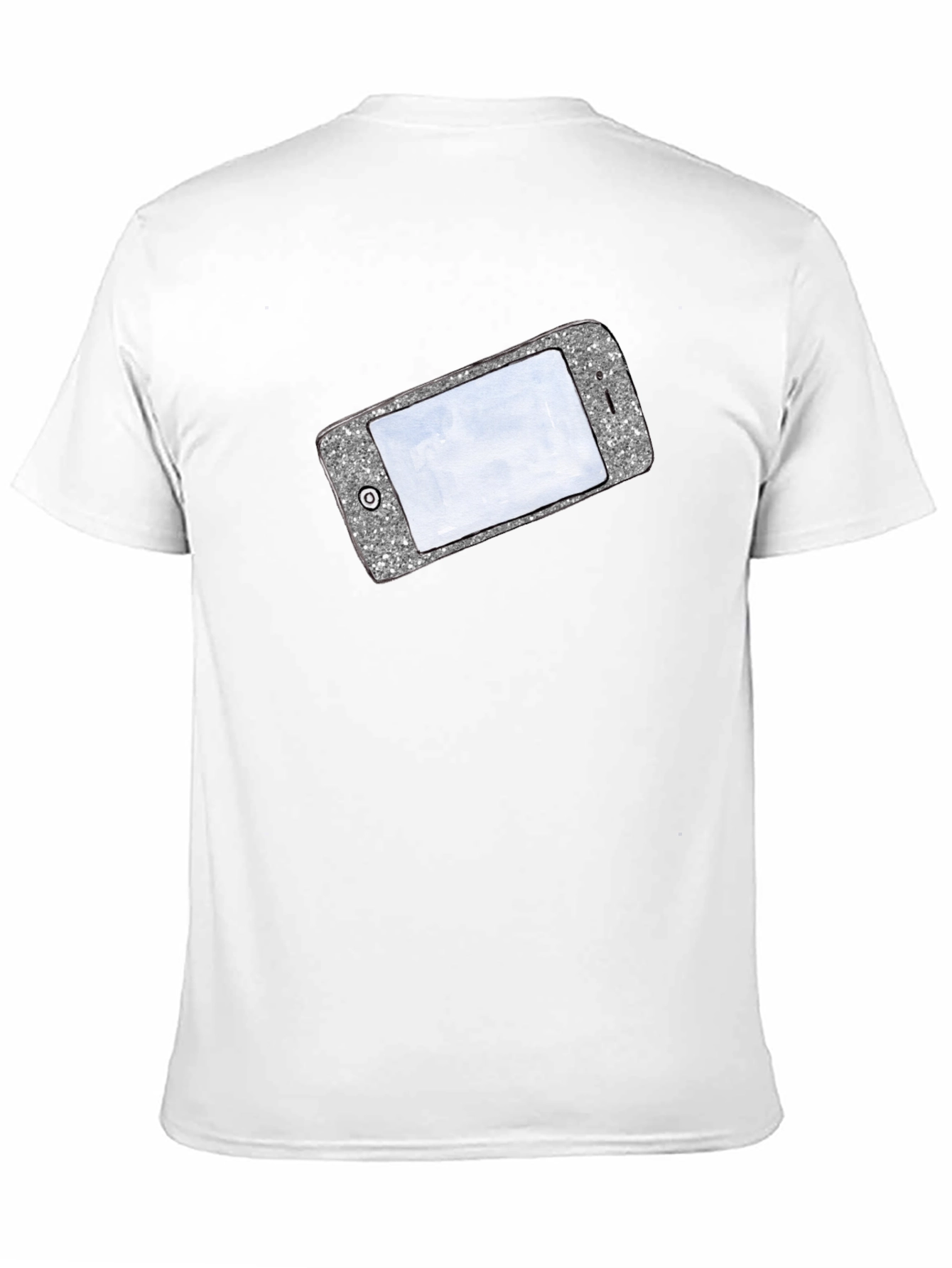 Glitter Phone Graphic T-Shirt - Stylish Novelty Tee