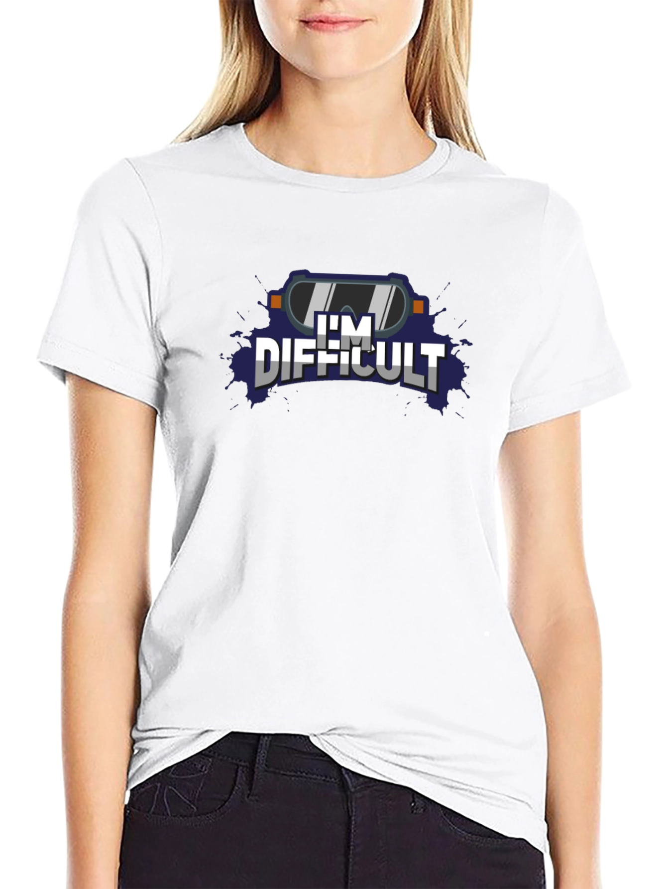 Im Difficult Graphic Tee - Black Cotton T-Shirt