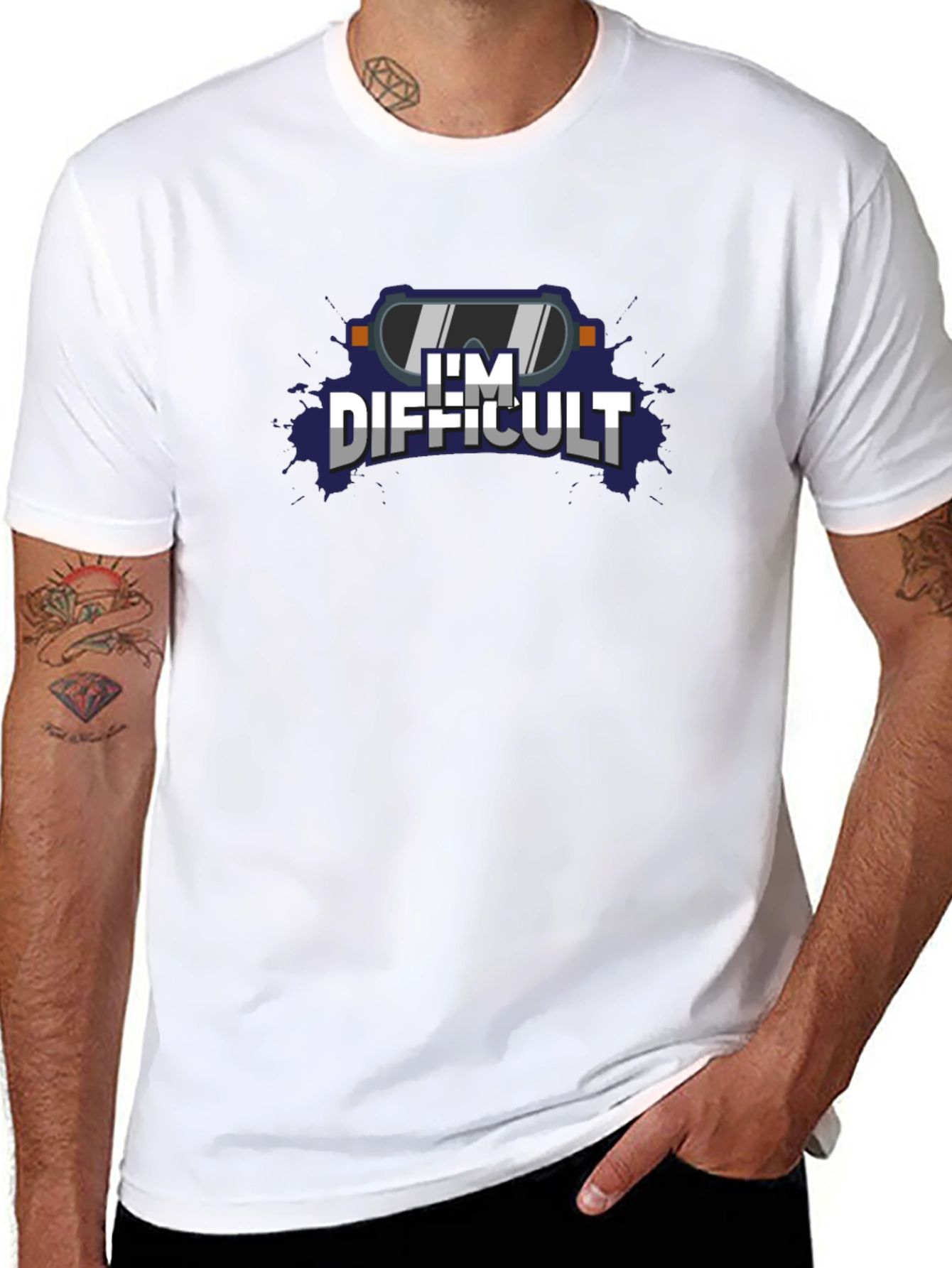 Im Difficult Graphic Tee - Black Cotton T-Shirt