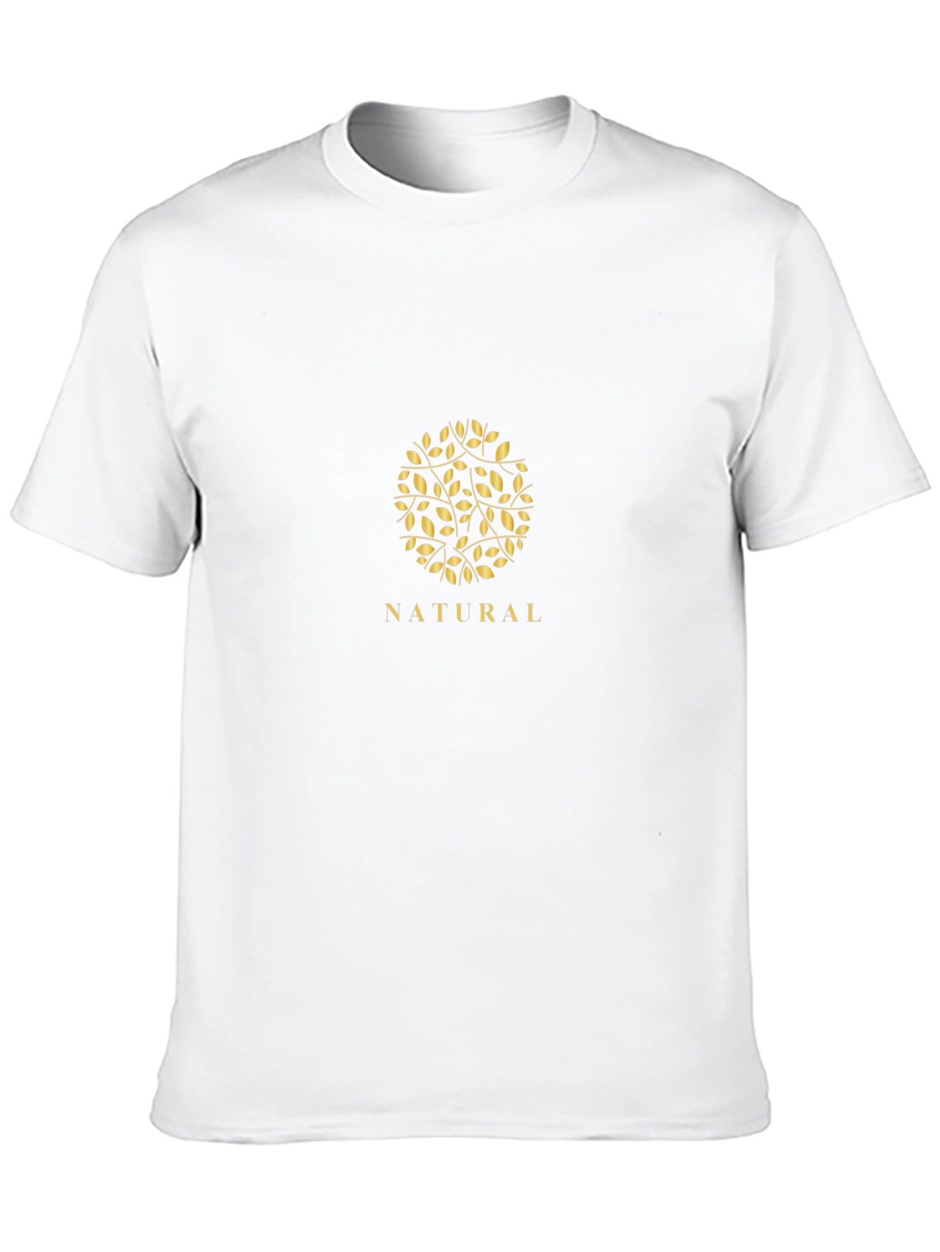 Natural Leaf Design Black T-Shirt