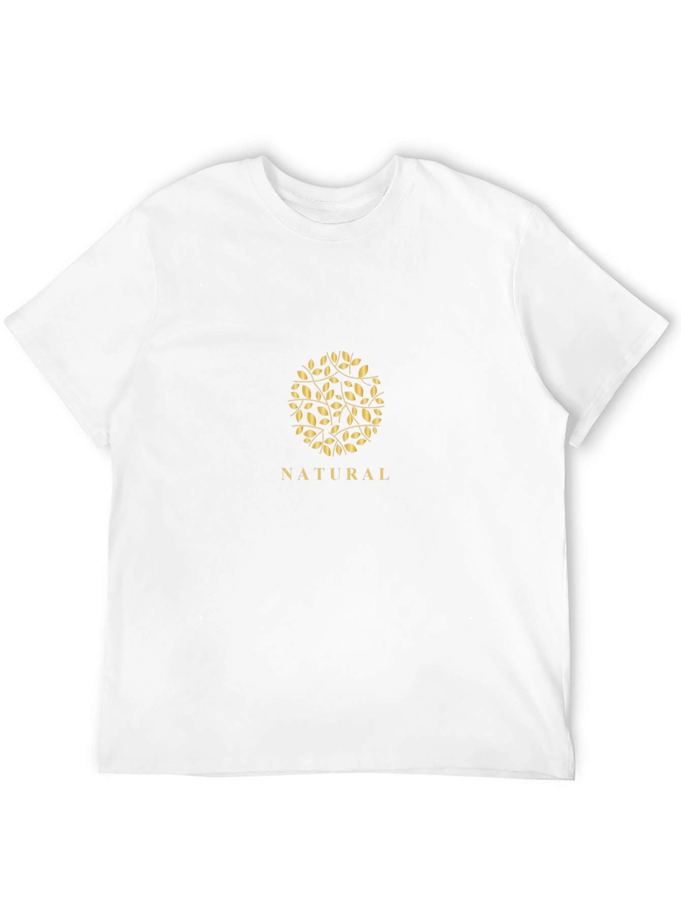 Natural Leaf Design Black T-Shirt