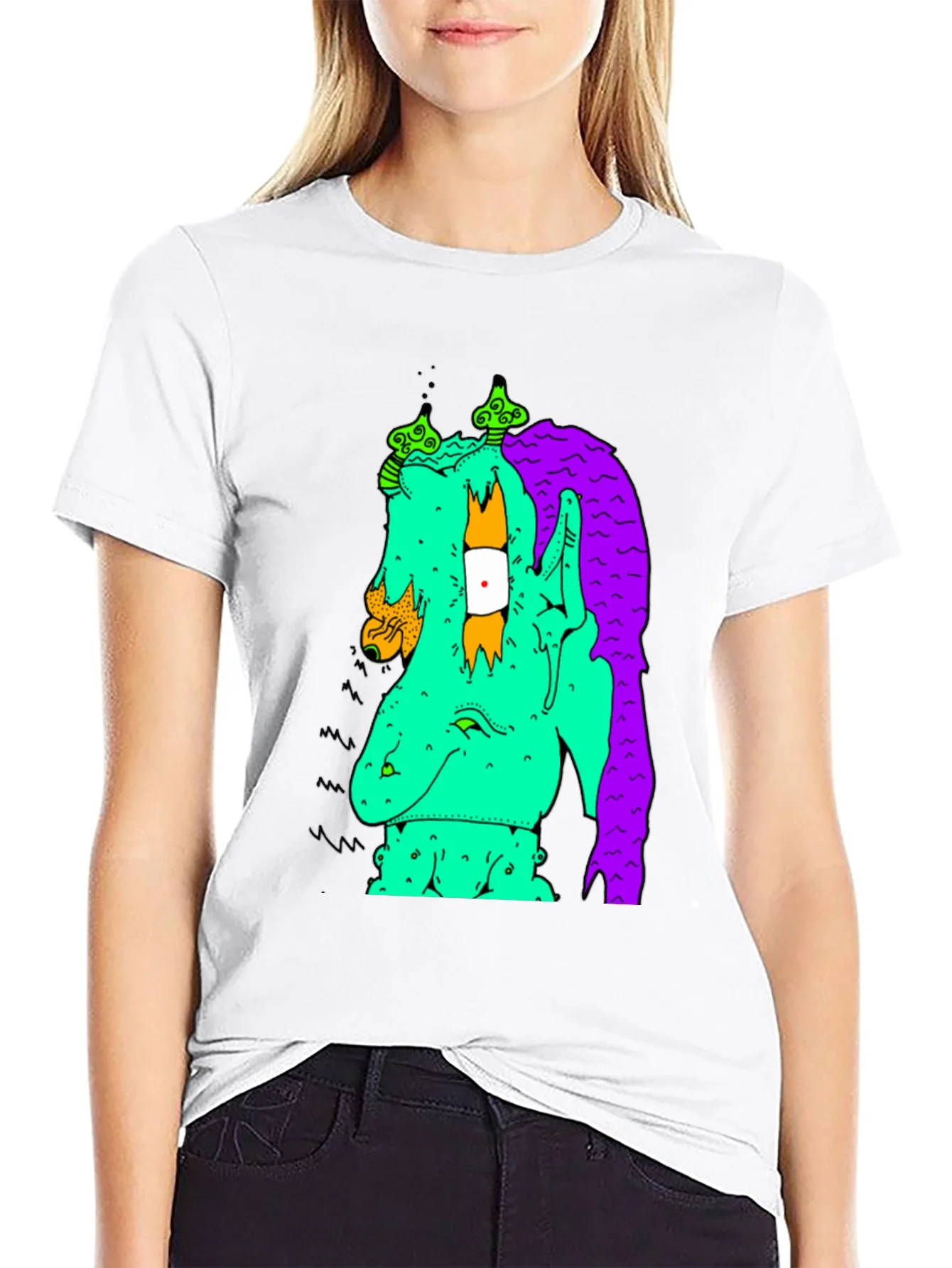 Graphic Print Tee - Funky Monster Design