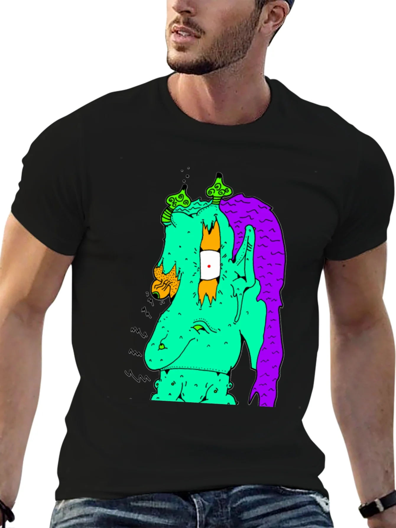Graphic Print Tee - Funky Monster Design