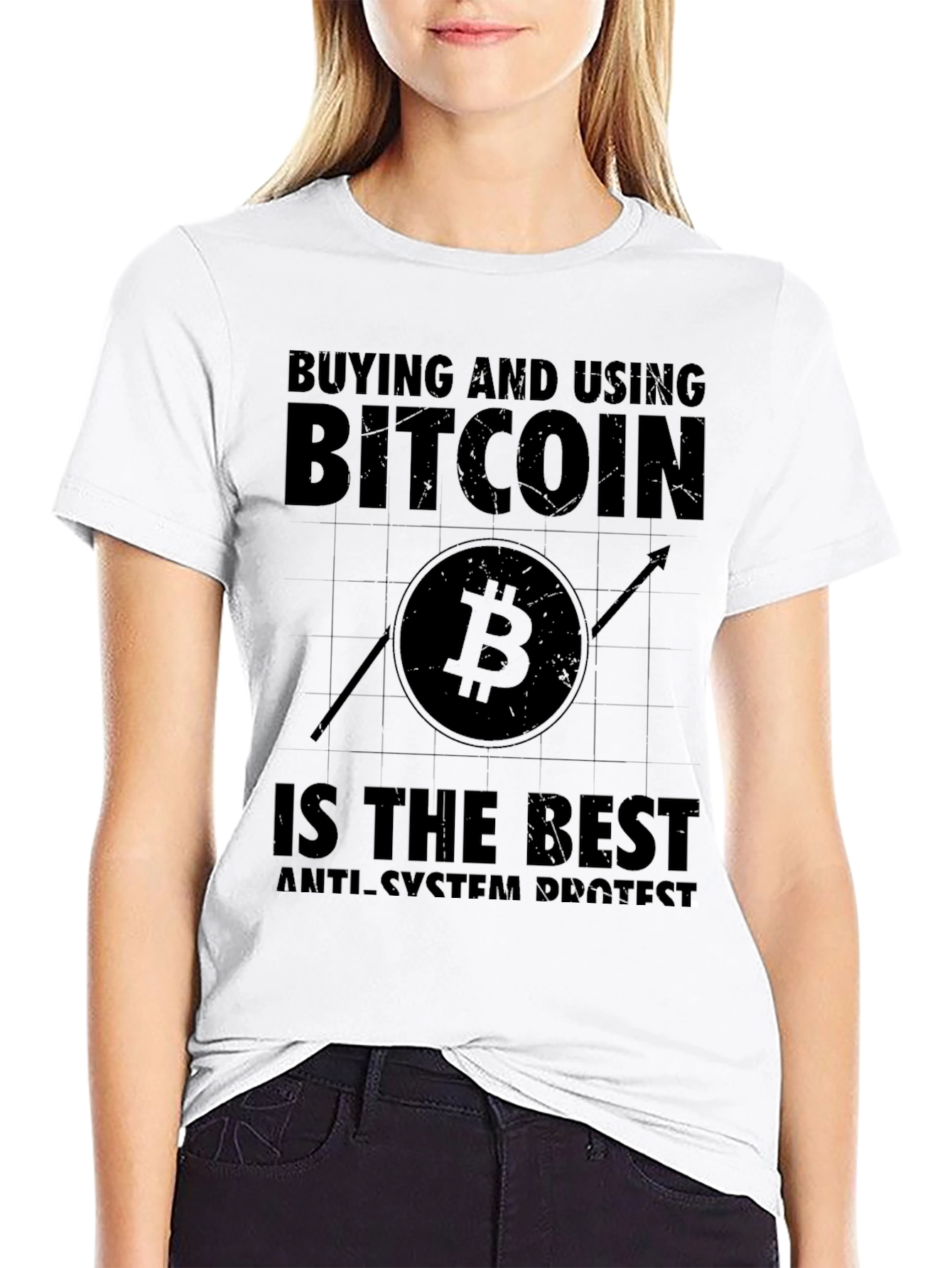Bitcoin Anti-System Protest Graphic T-Shirt