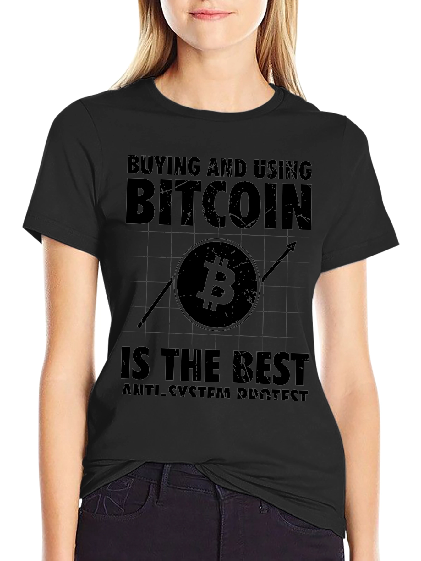 Bitcoin Anti-System Protest Graphic T-Shirt