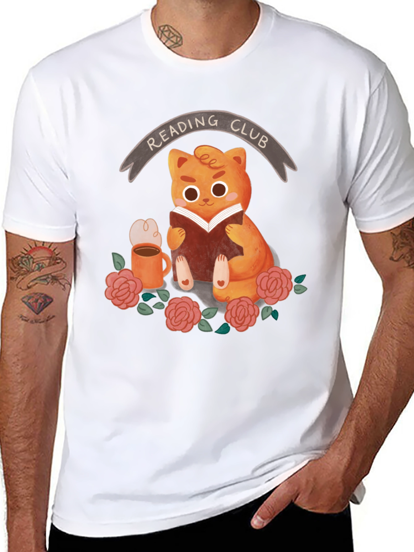 Reading Club Cat T-Shirt