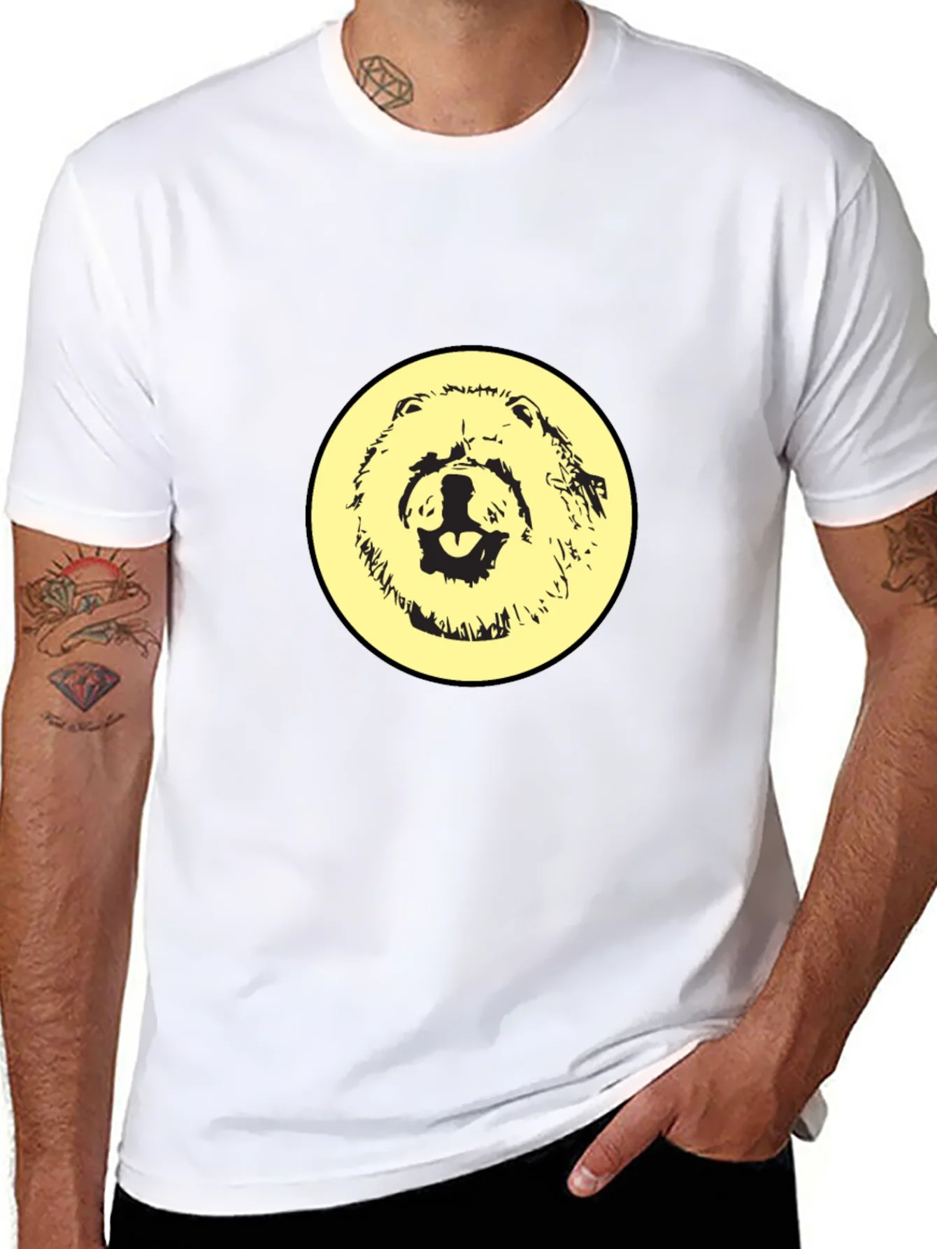 Black T-Shirt with Dog Design