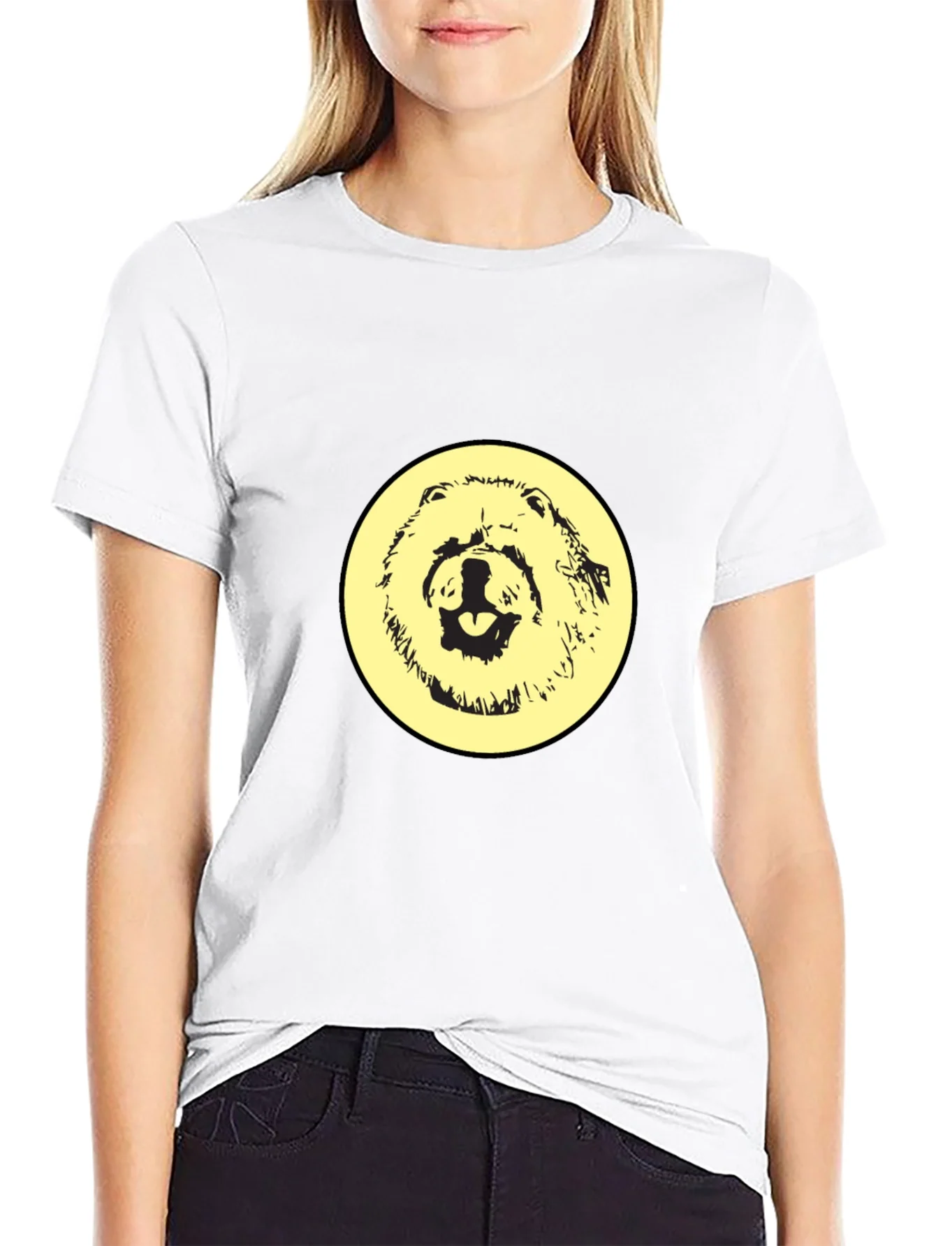 Black T-Shirt with Dog Design