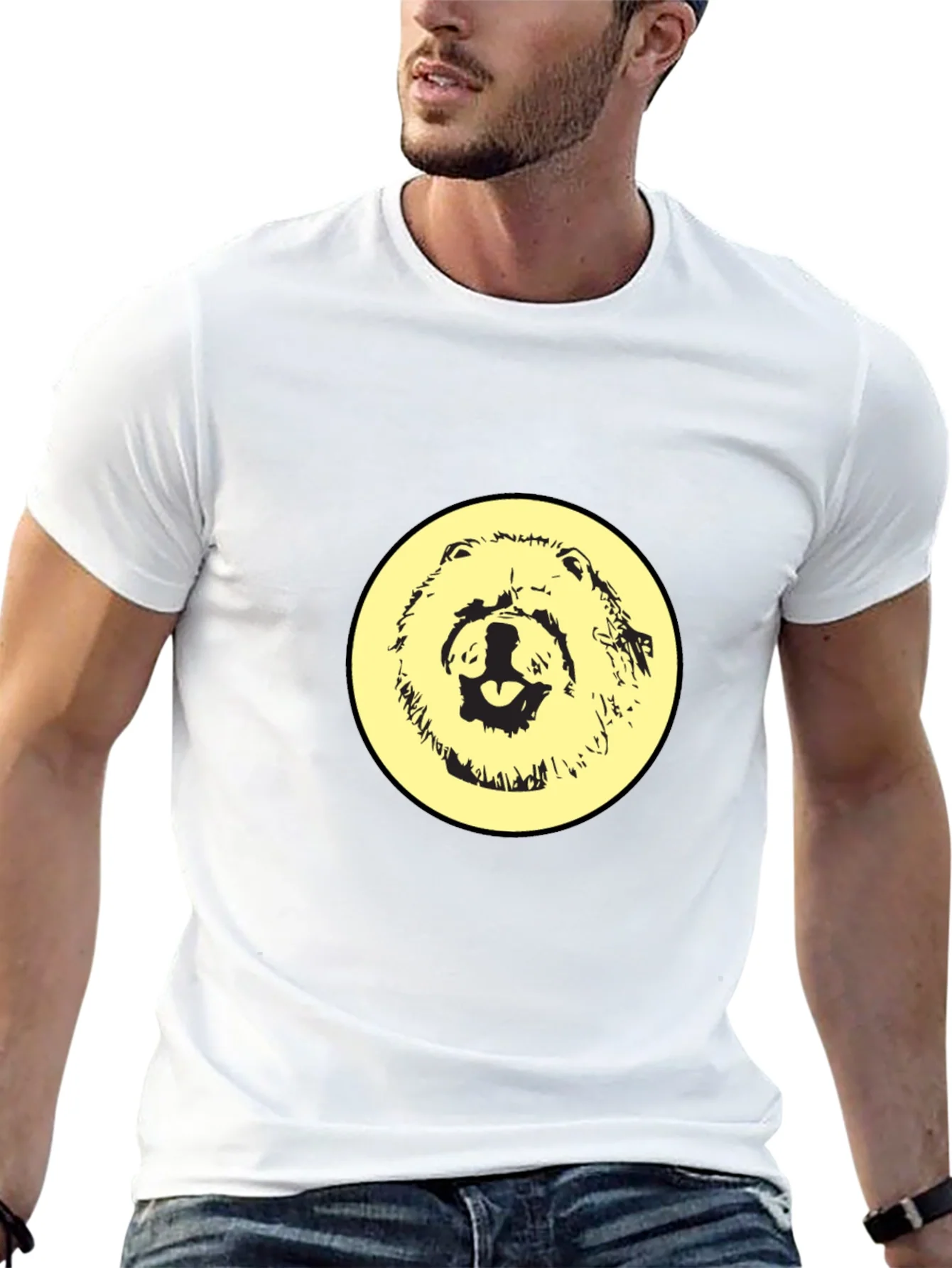 Black T-Shirt with Dog Design