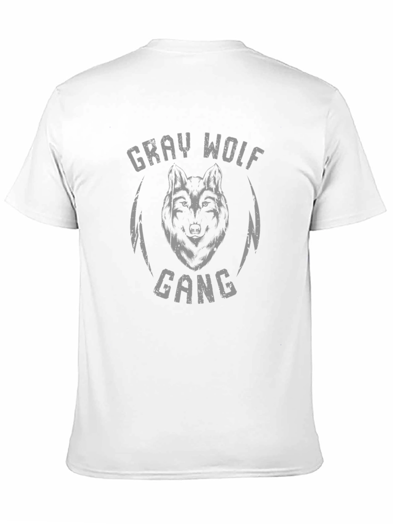 Gray Wolf Gang Graphic Print Black T-Shirt