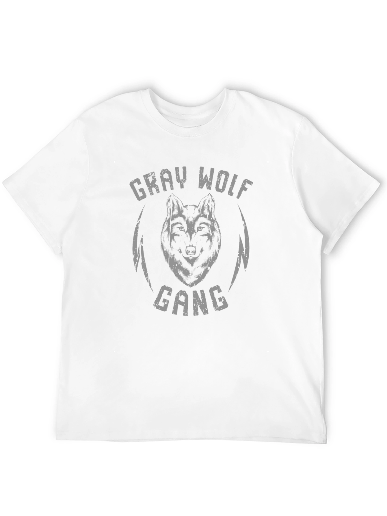 Gray Wolf Gang Graphic Print Black T-Shirt