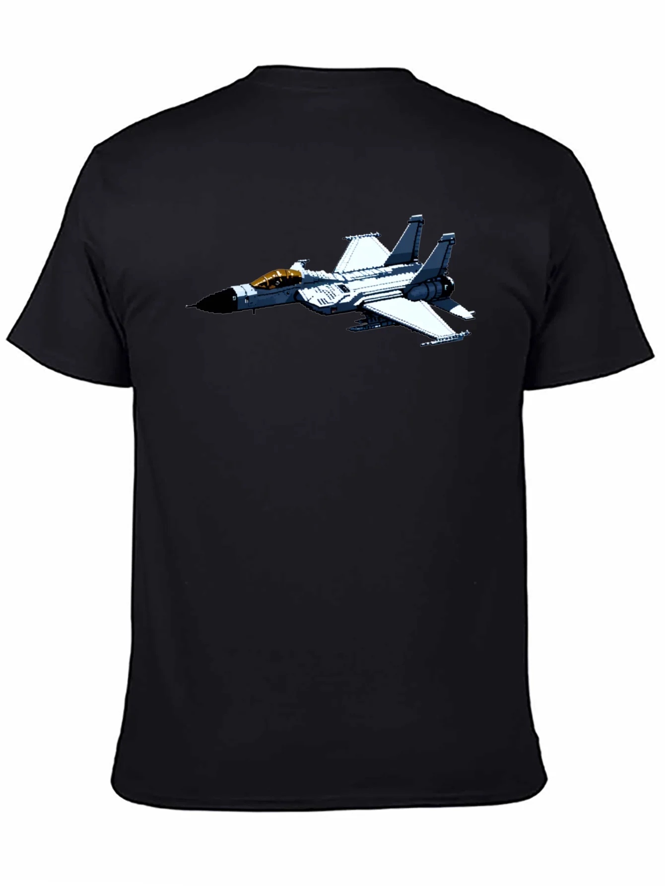 Jet Fighter Graphic Tee - Black Cotton Comfort
