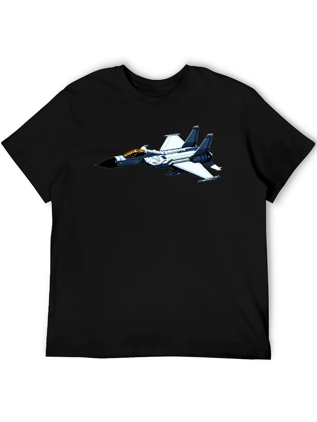Jet Fighter Graphic Tee - Black Cotton Comfort
