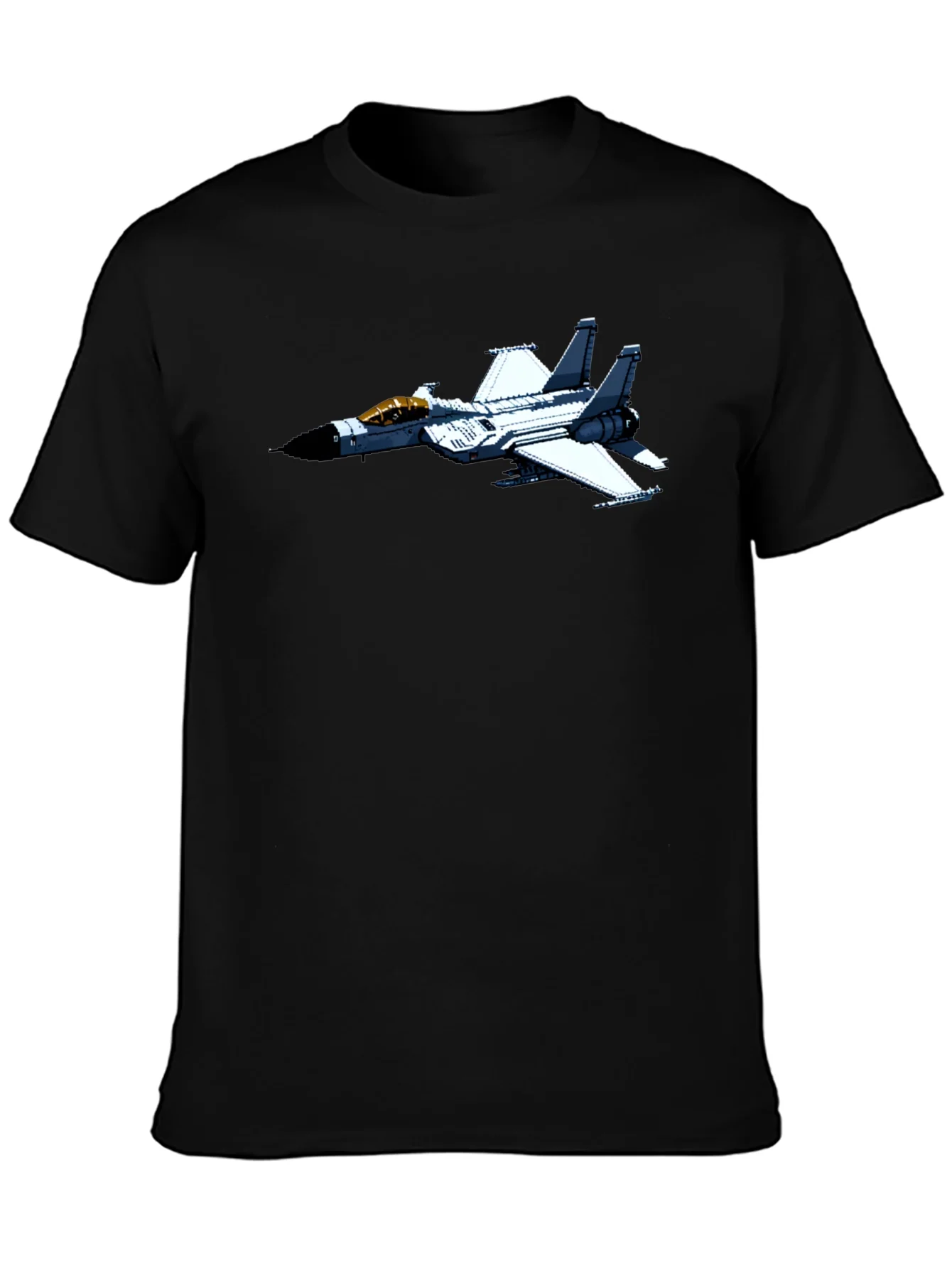 Jet Fighter Graphic Tee - Black Cotton Comfort