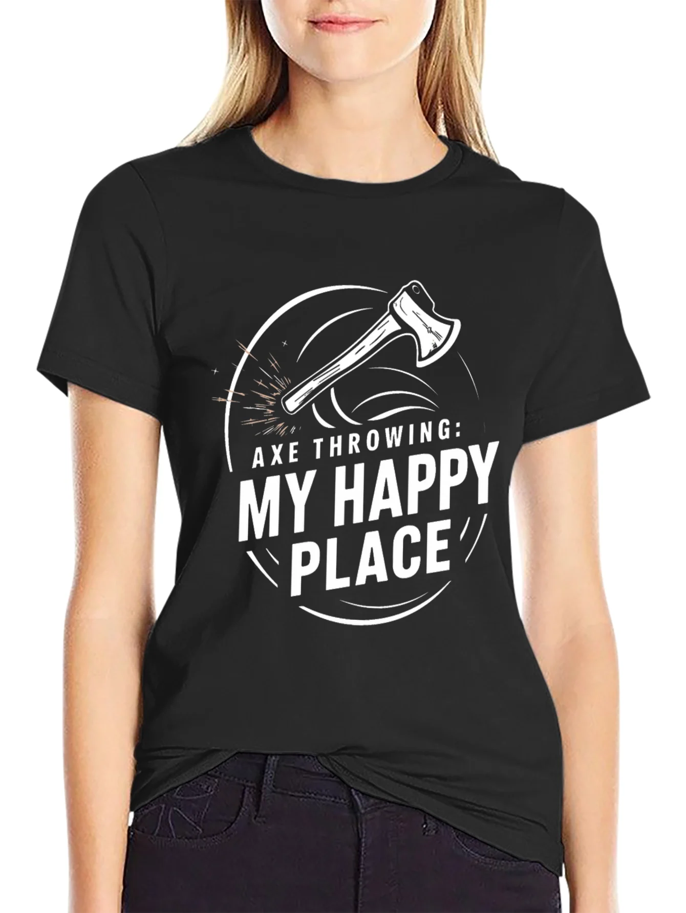 Axe Throwing: My Happy Place Graphic T-Shirt