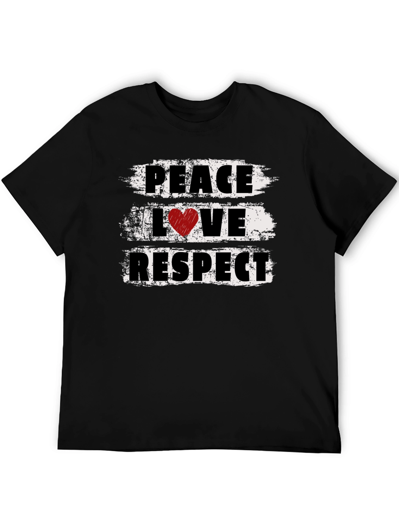 Peace Love Respect Graphic Tee - Unisex Black T-Shirt