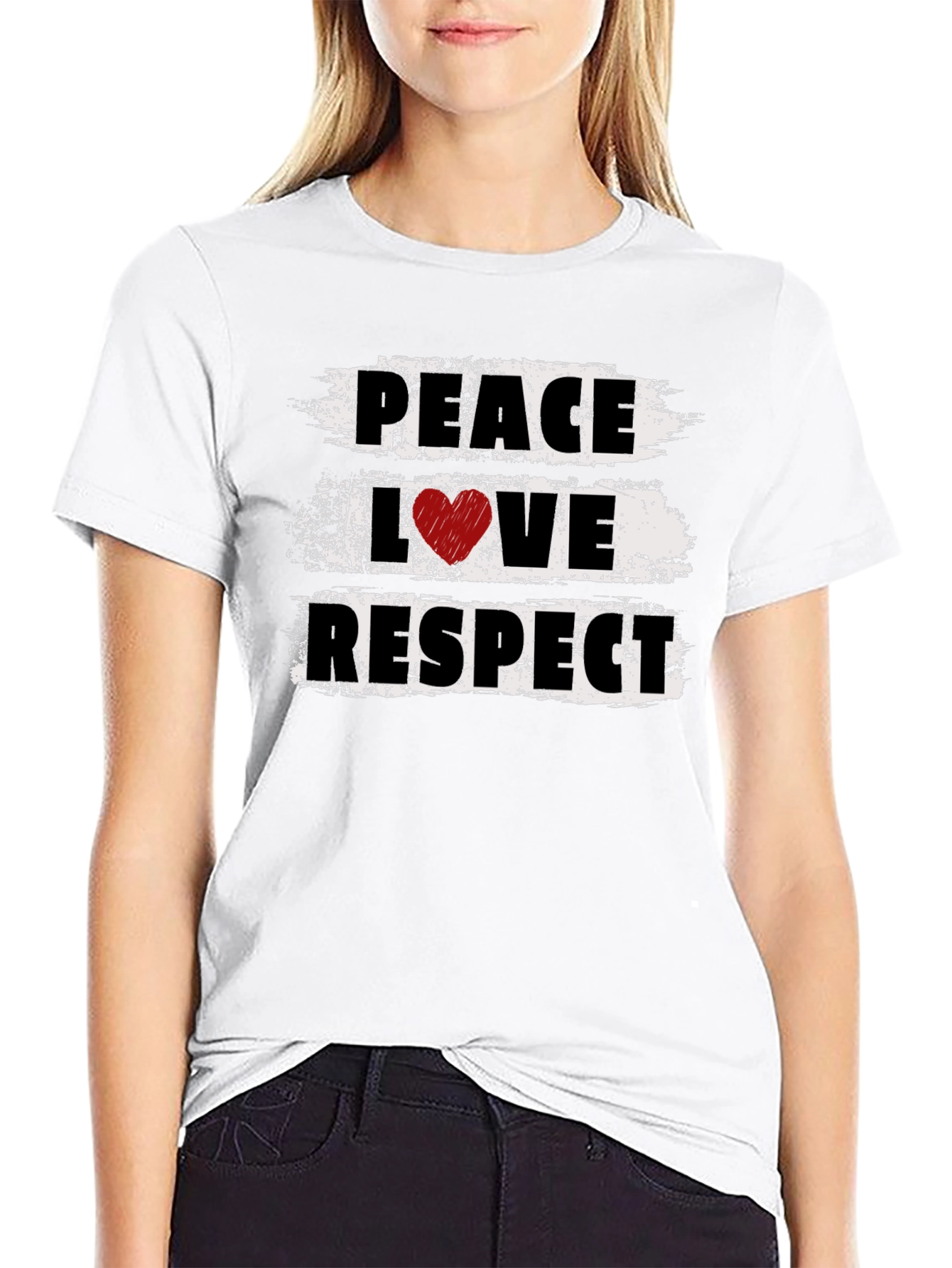 Peace Love Respect Graphic Tee - Unisex Black T-Shirt