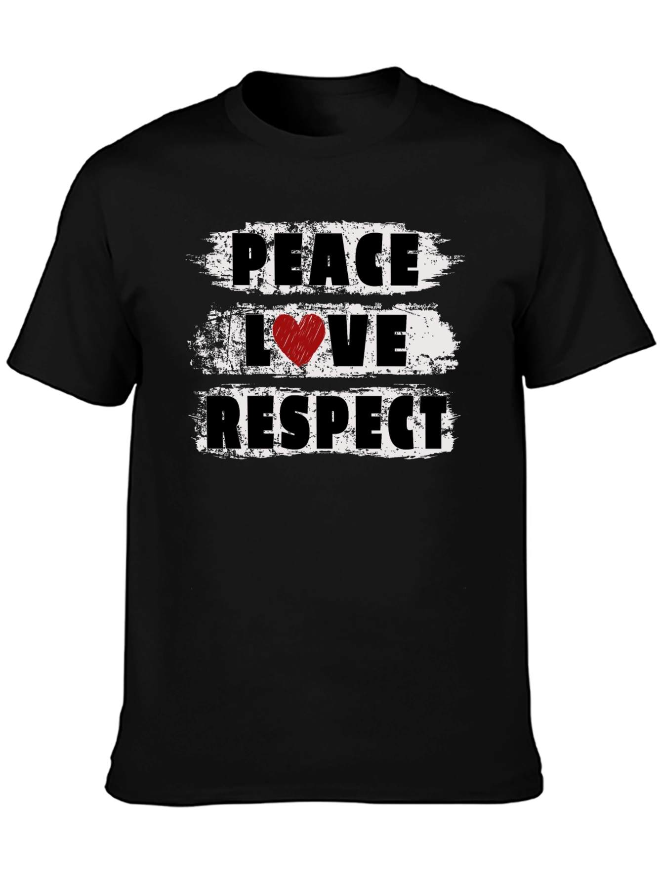 Peace Love Respect Graphic Tee - Unisex Black T-Shirt