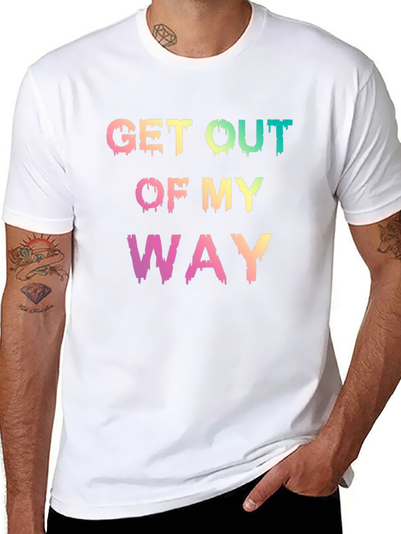 Get Out Of My Way Mens Black T-Shirt