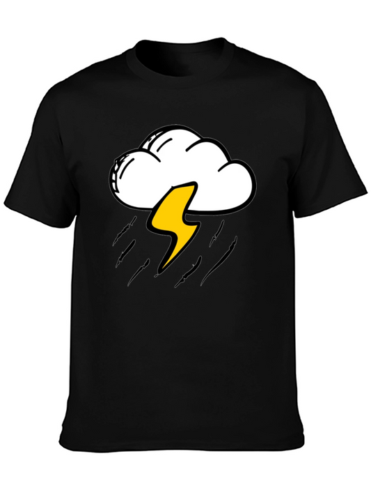 Storm Cloud & Lightning Bolt Graphic T-Shirt