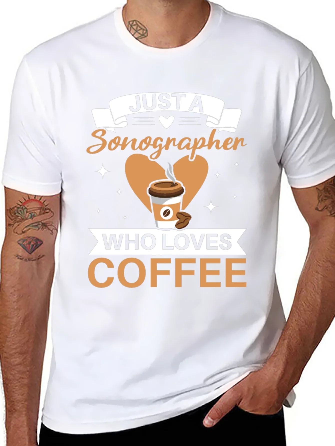 Sonographer Coffee Lover T-Shirt - Funny Graphic Tee