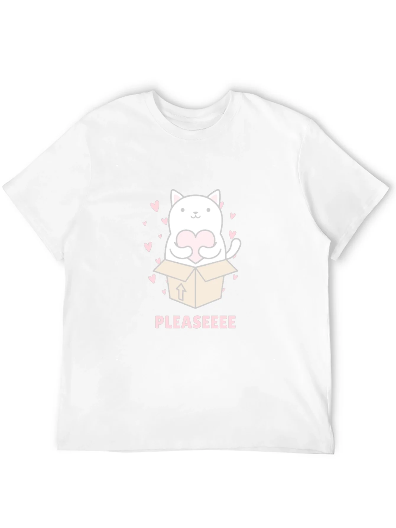 Cute Cat in Box Graphic Tee - Pleaseeee