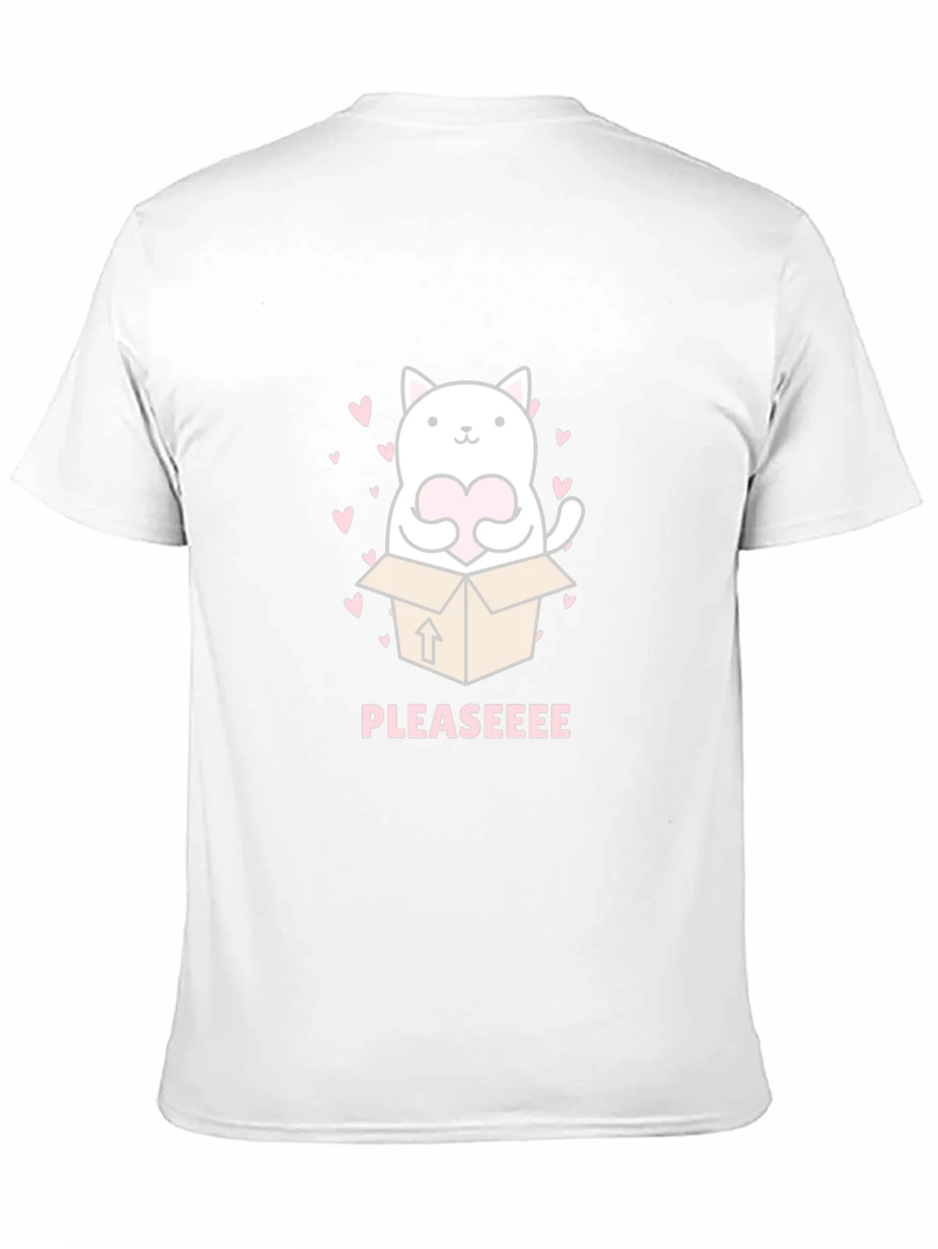 Cute Cat in Box Graphic Tee - Pleaseeee