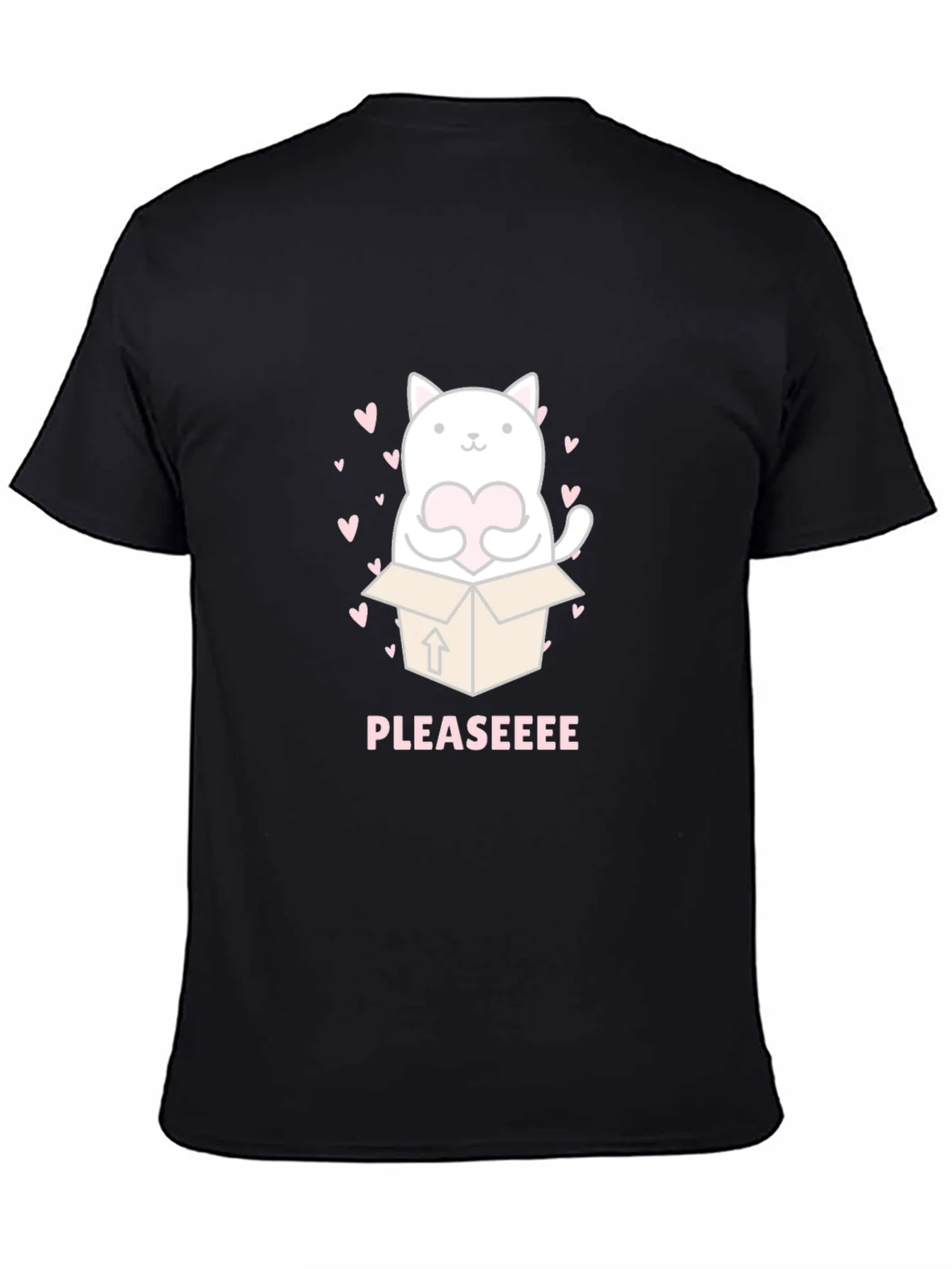 Cute Cat in Box Graphic Tee - Pleaseeee