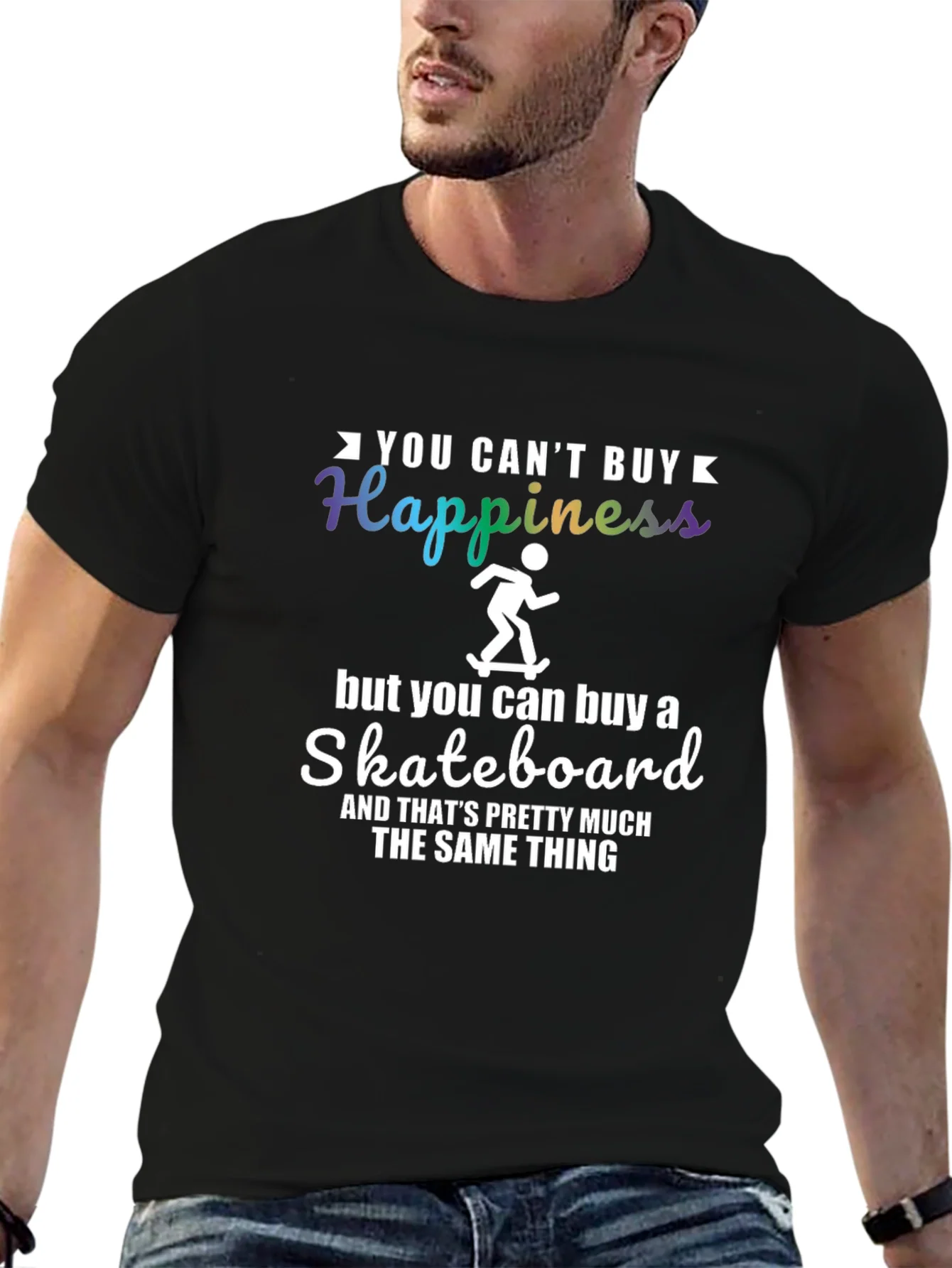 Funny Skateboard T-Shirt - Happiness Alternative Tee
