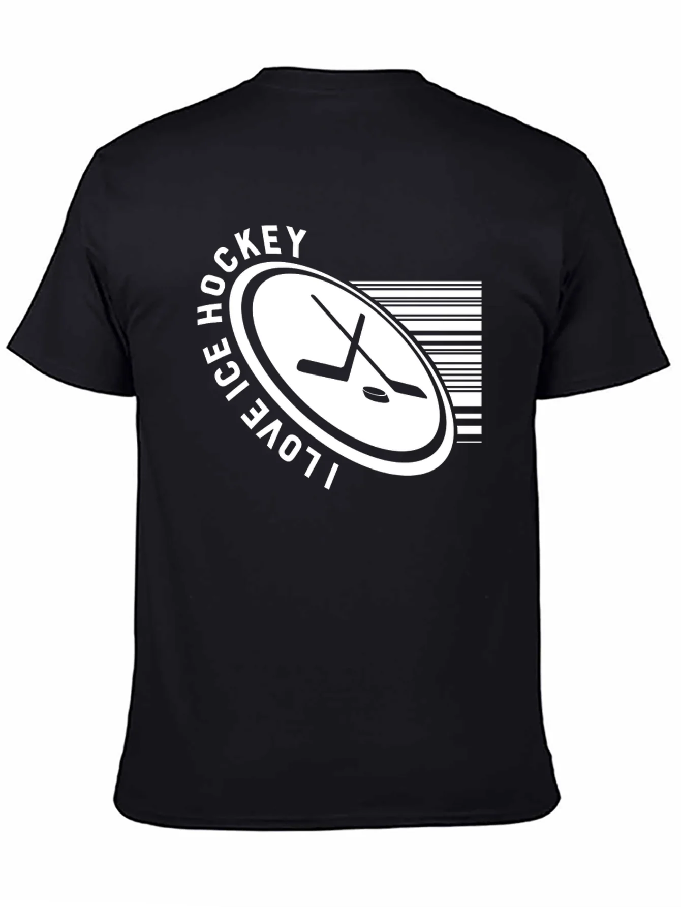 I Love Ice Hockey Black T-Shirt