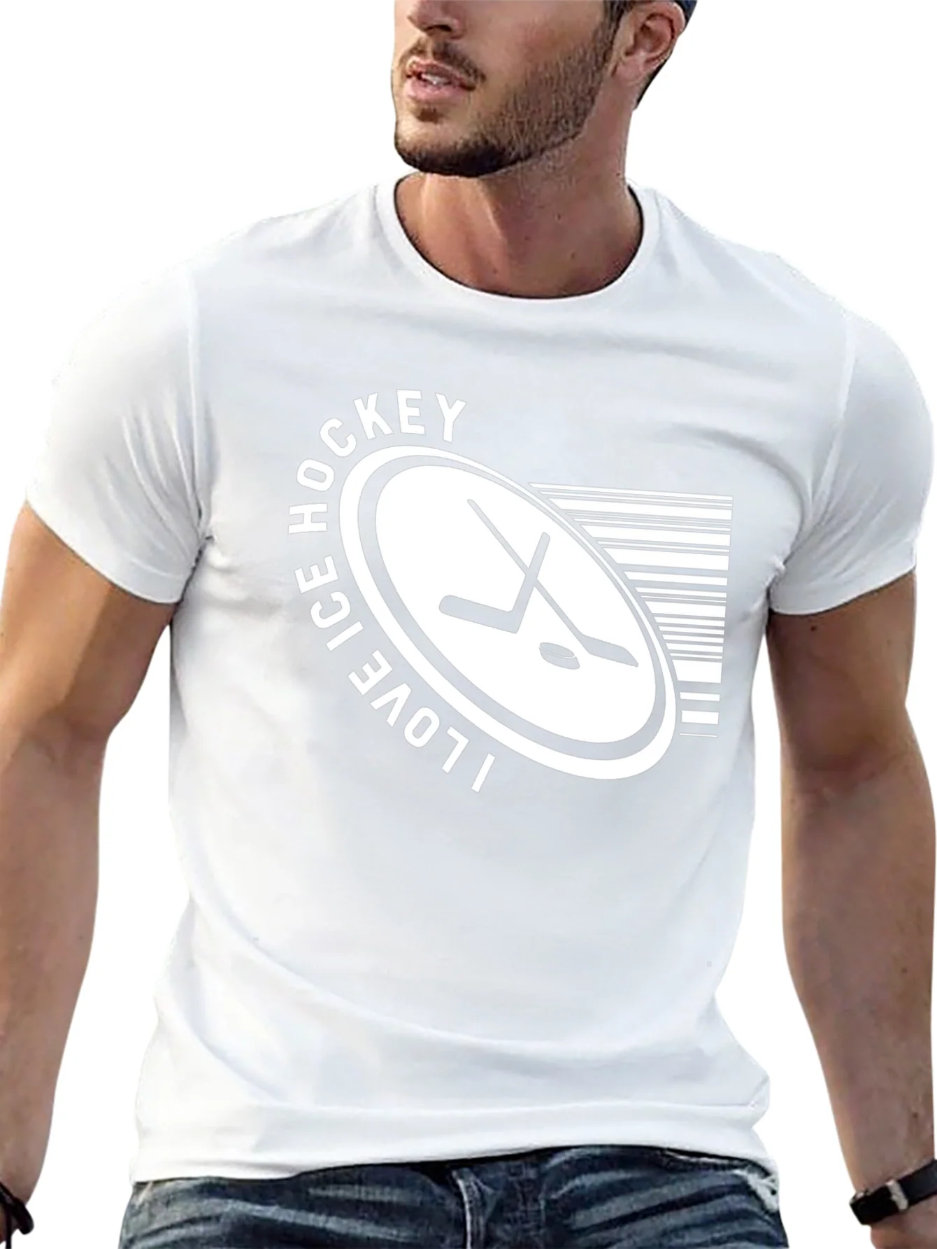 I Love Ice Hockey Black T-Shirt