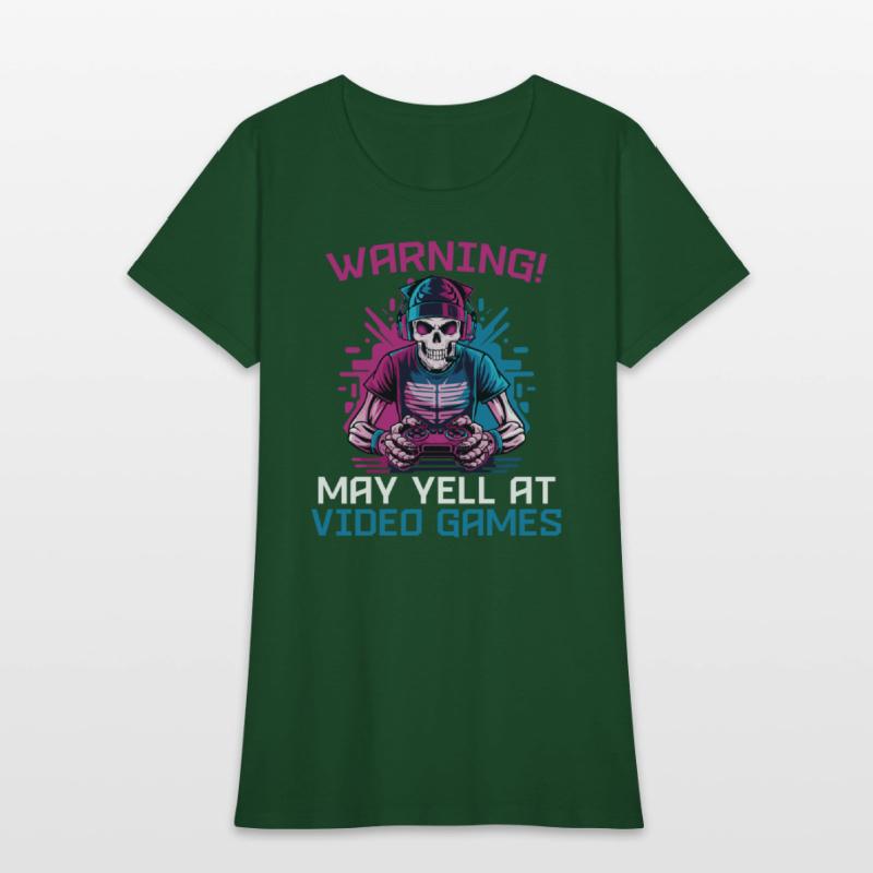 Warning May Yell At Video Games Skeleton Gaming