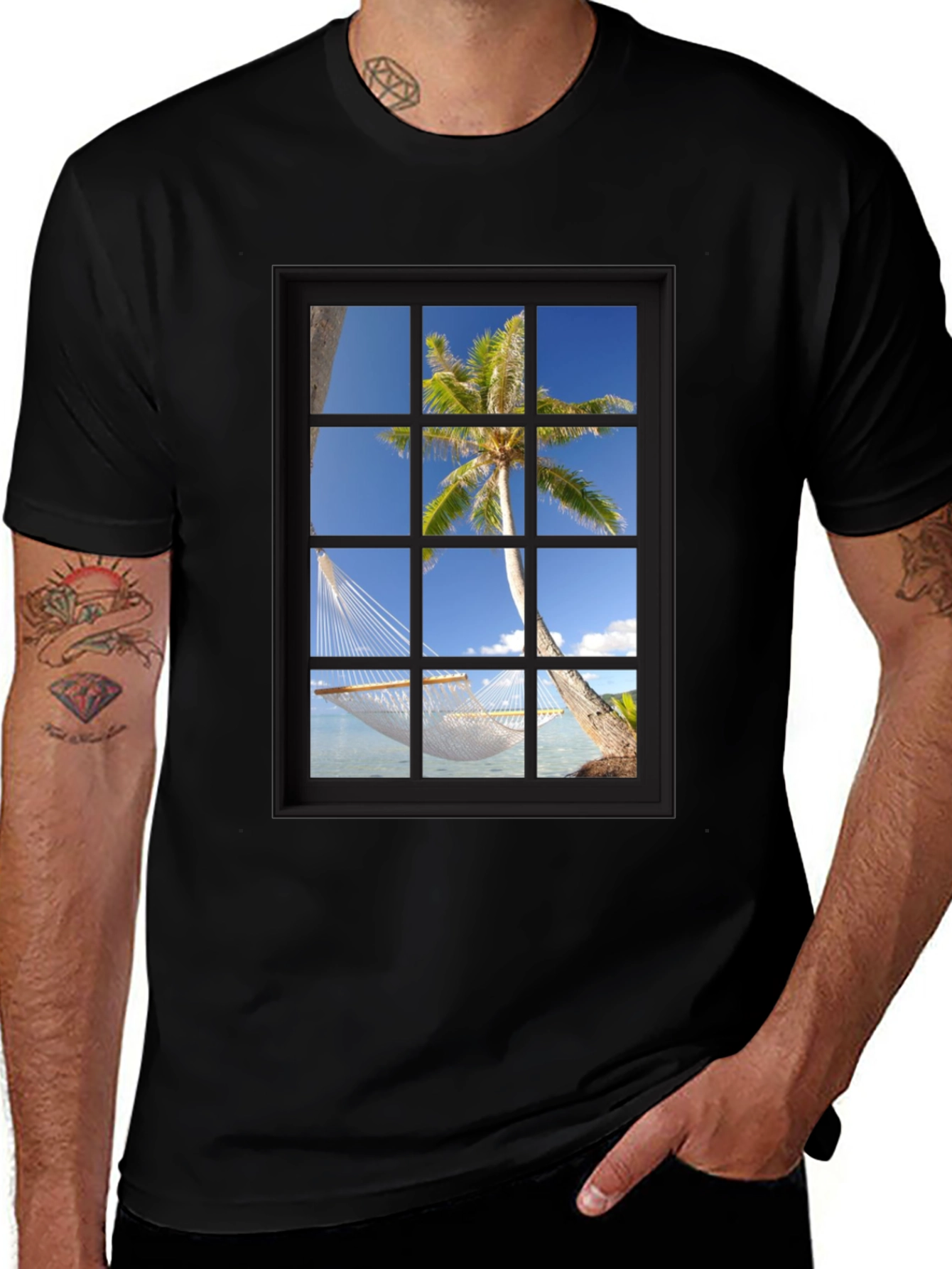 Tropical Hammock T-Shirt - Window View