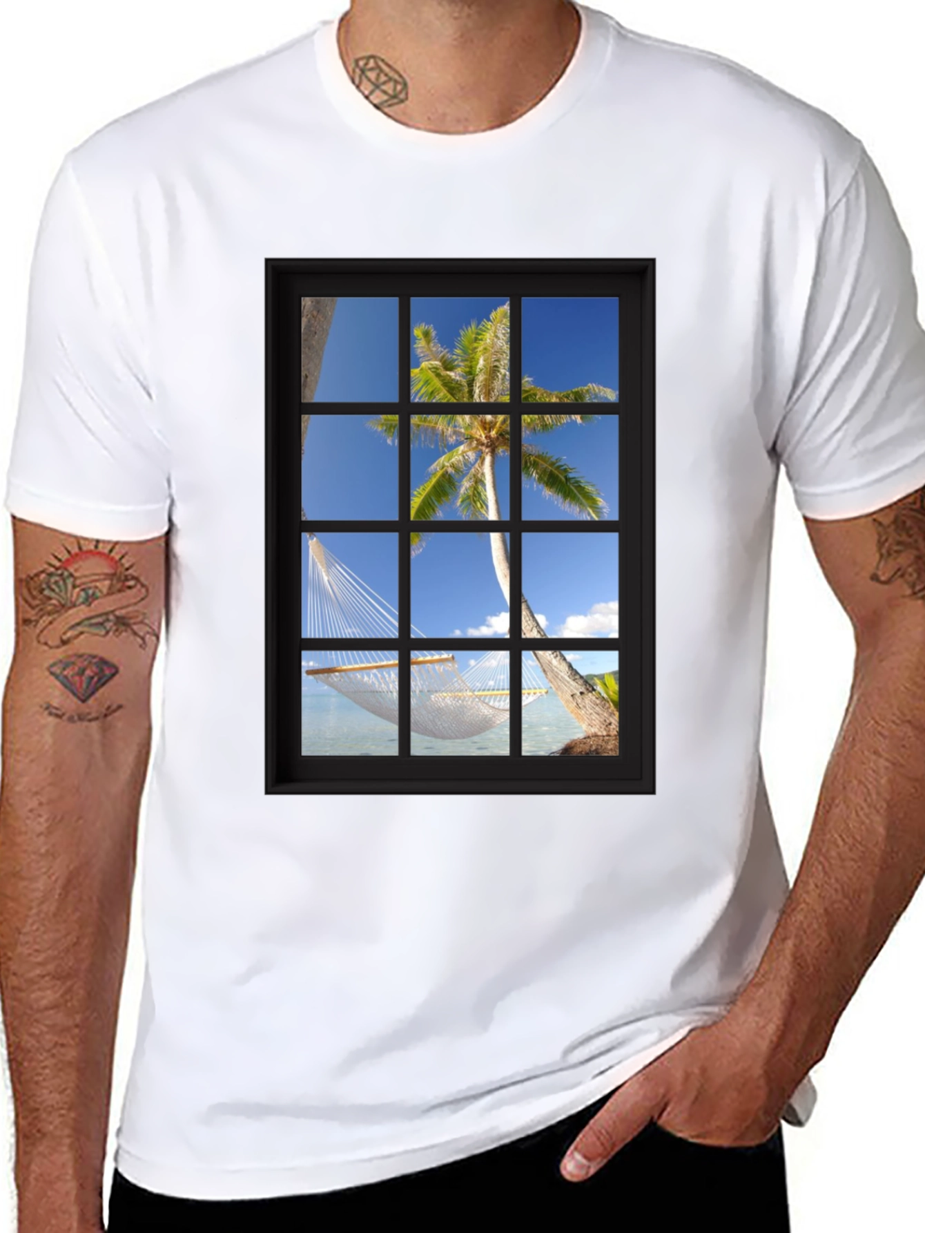 Tropical Hammock T-Shirt - Window View