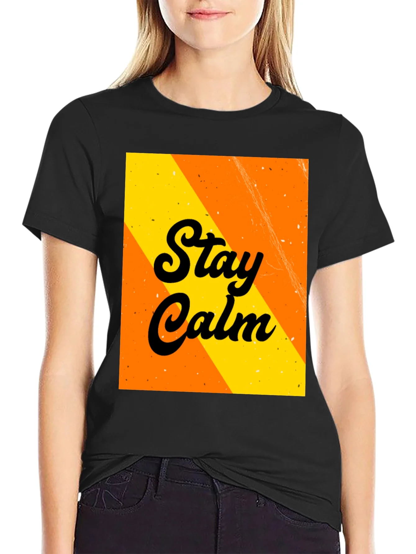 Stay Calm Graphic Tee - Trendy Black T-Shirt