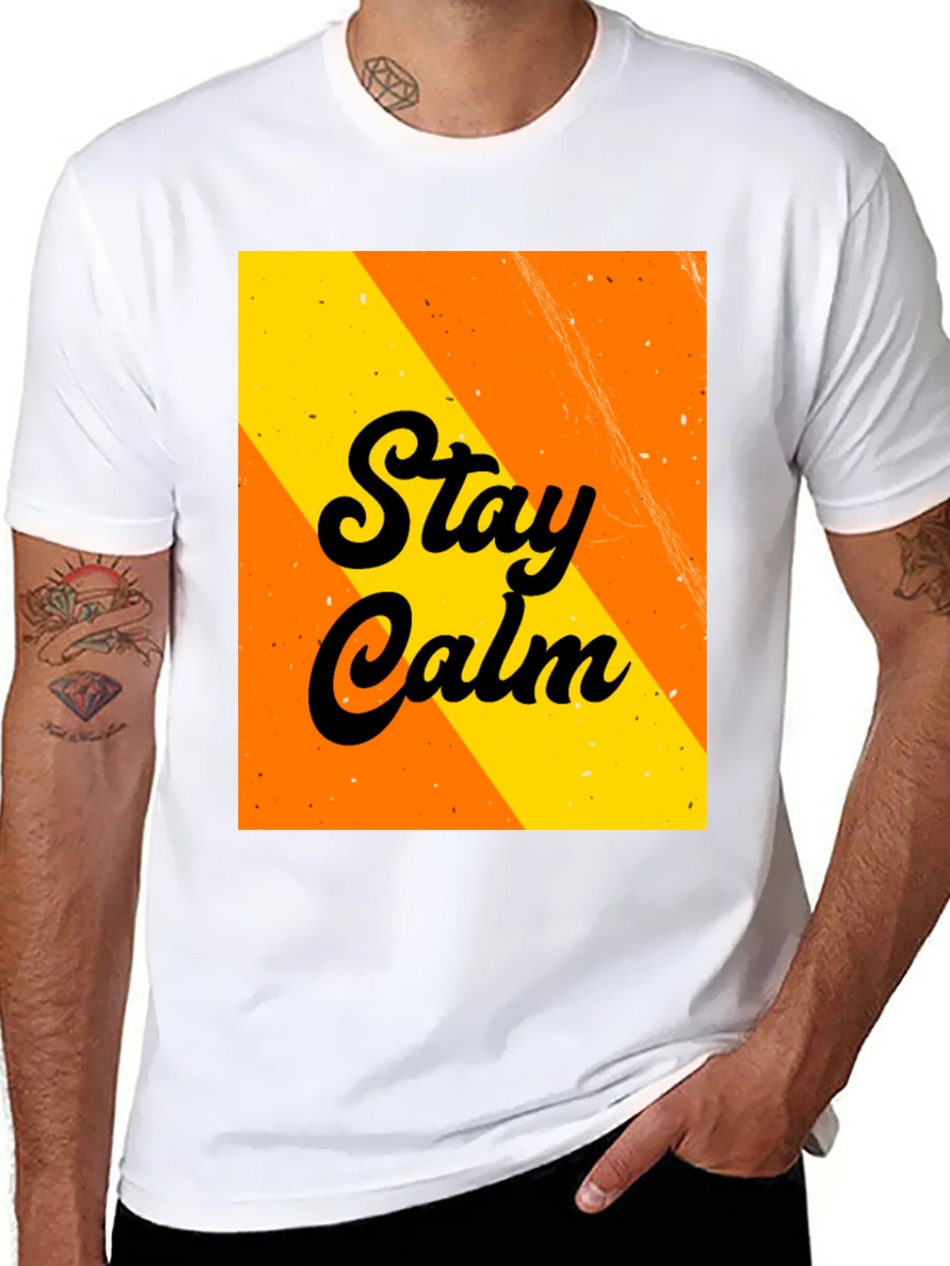 Stay Calm Graphic Tee - Trendy Black T-Shirt