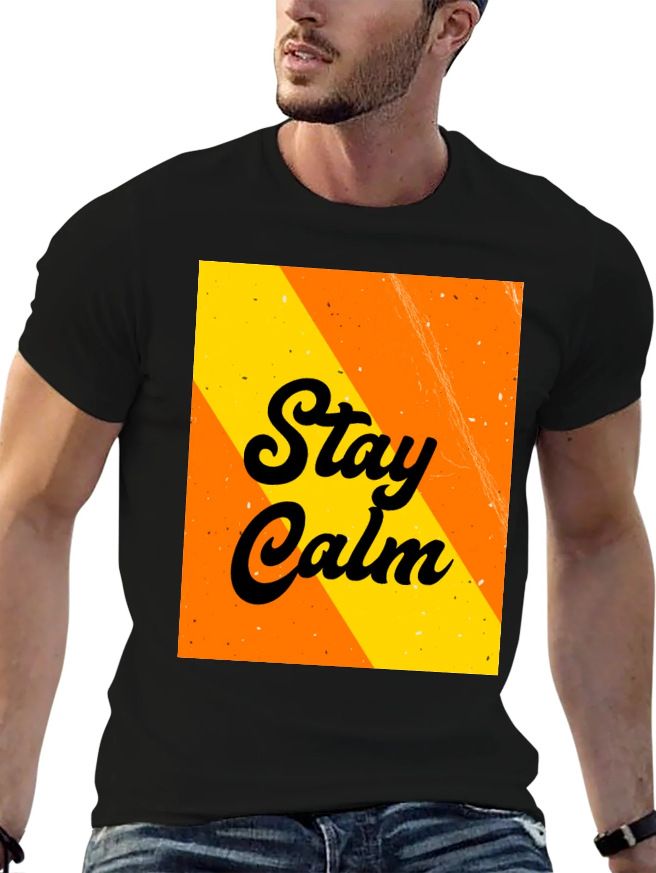 Stay Calm Graphic Tee - Trendy Black T-Shirt