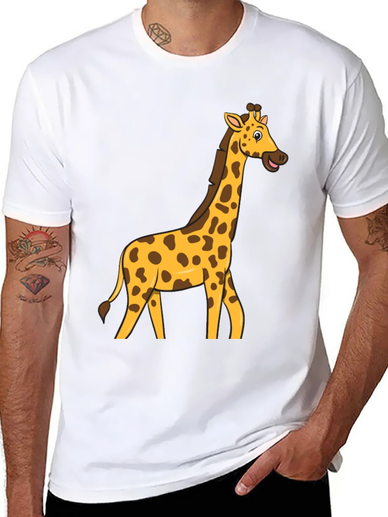 Giraffe Graphic T-Shirt - Fun Cartoon Tee