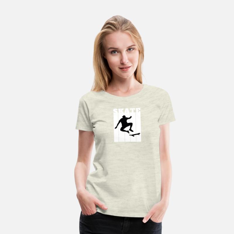 White Black Illustrated Skate T Shirt