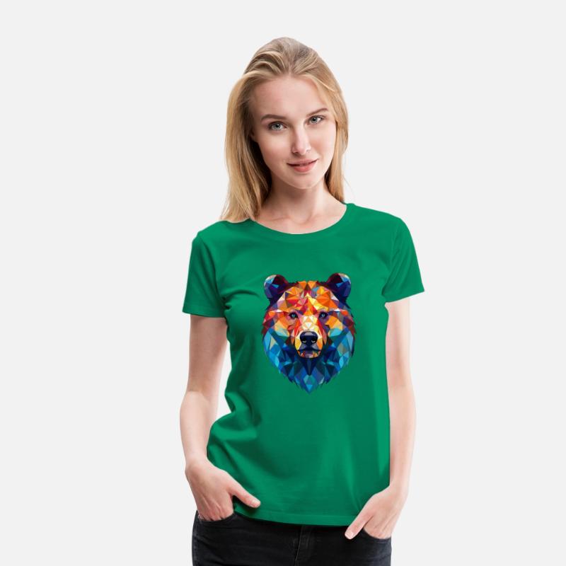 Wild Psychedelic Bear Geometric Vibrant
