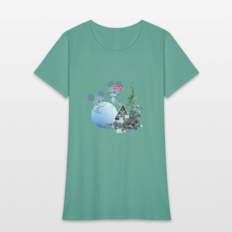 Winter Sweet House with Skating Mice
