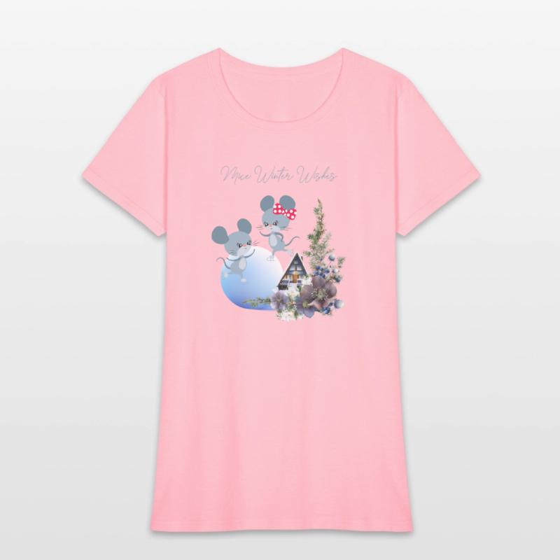 Winter Sweet House with Skating Mice