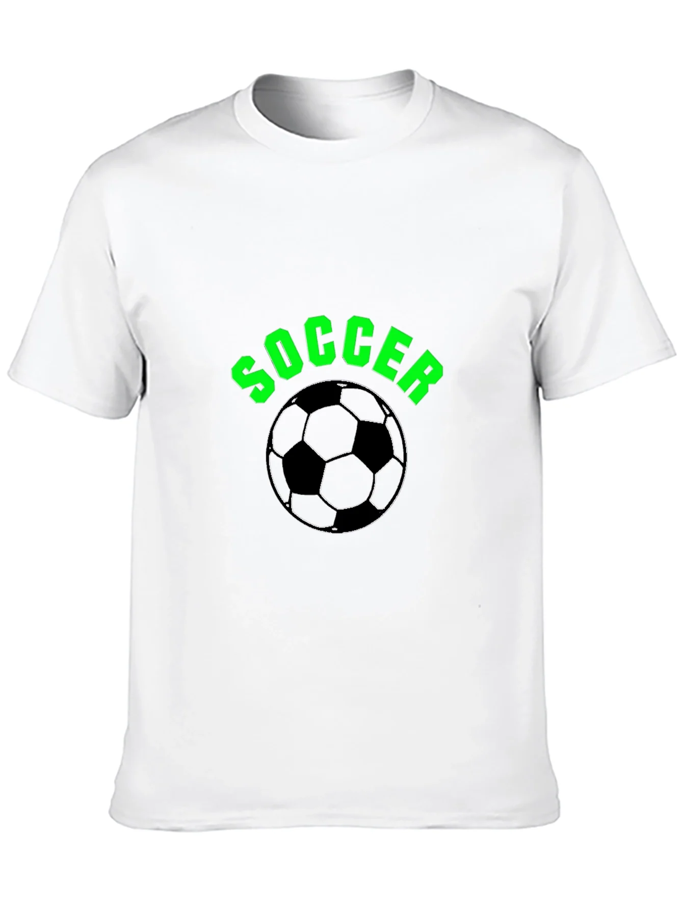 Soccer T-Shirt - Black with Green Text and Ball